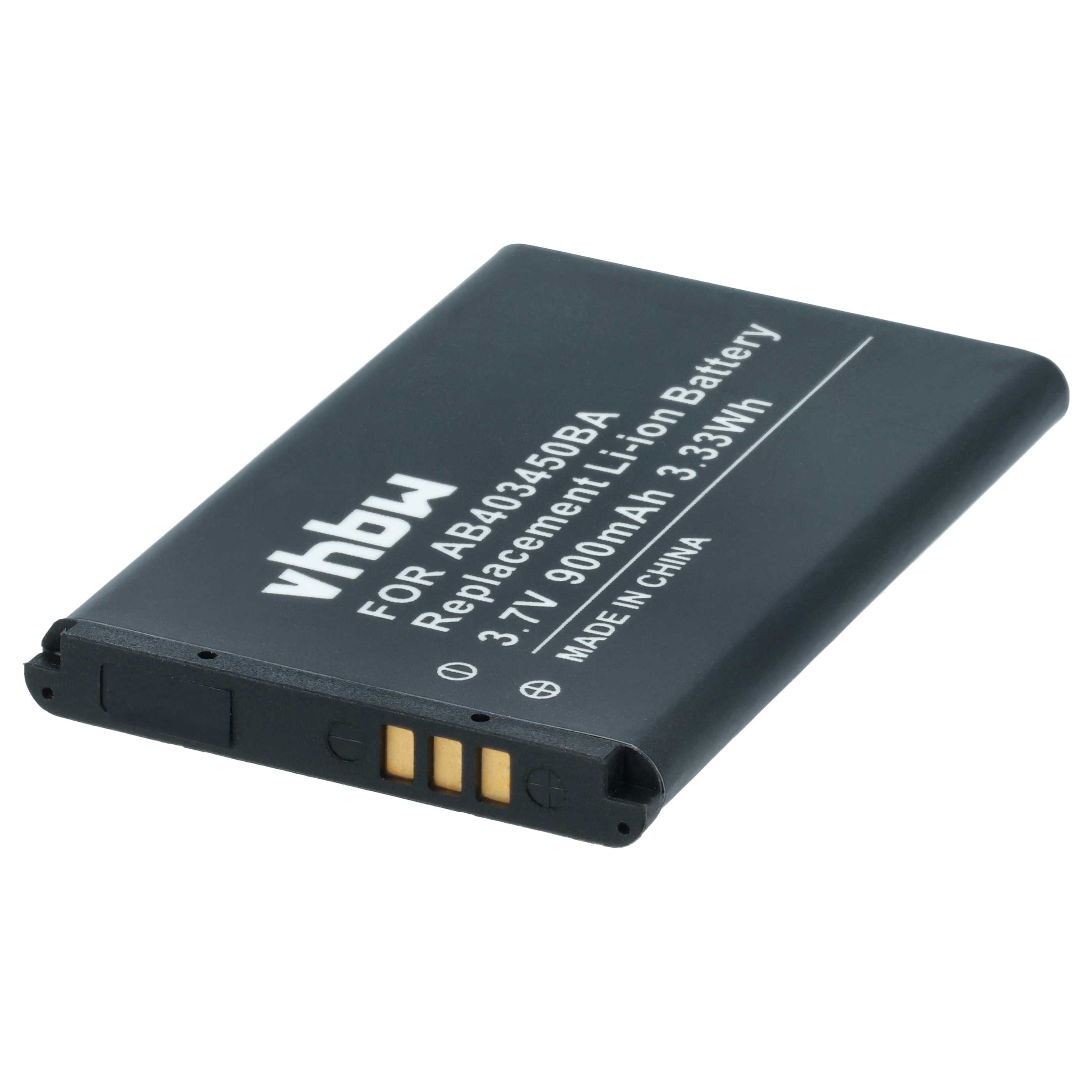 Akumulator do telefonu smartfona zamiennik Samsung AB403450BE, AB403450BC, AB403450BA - 900 mAh 3,7 V Li-Ion
