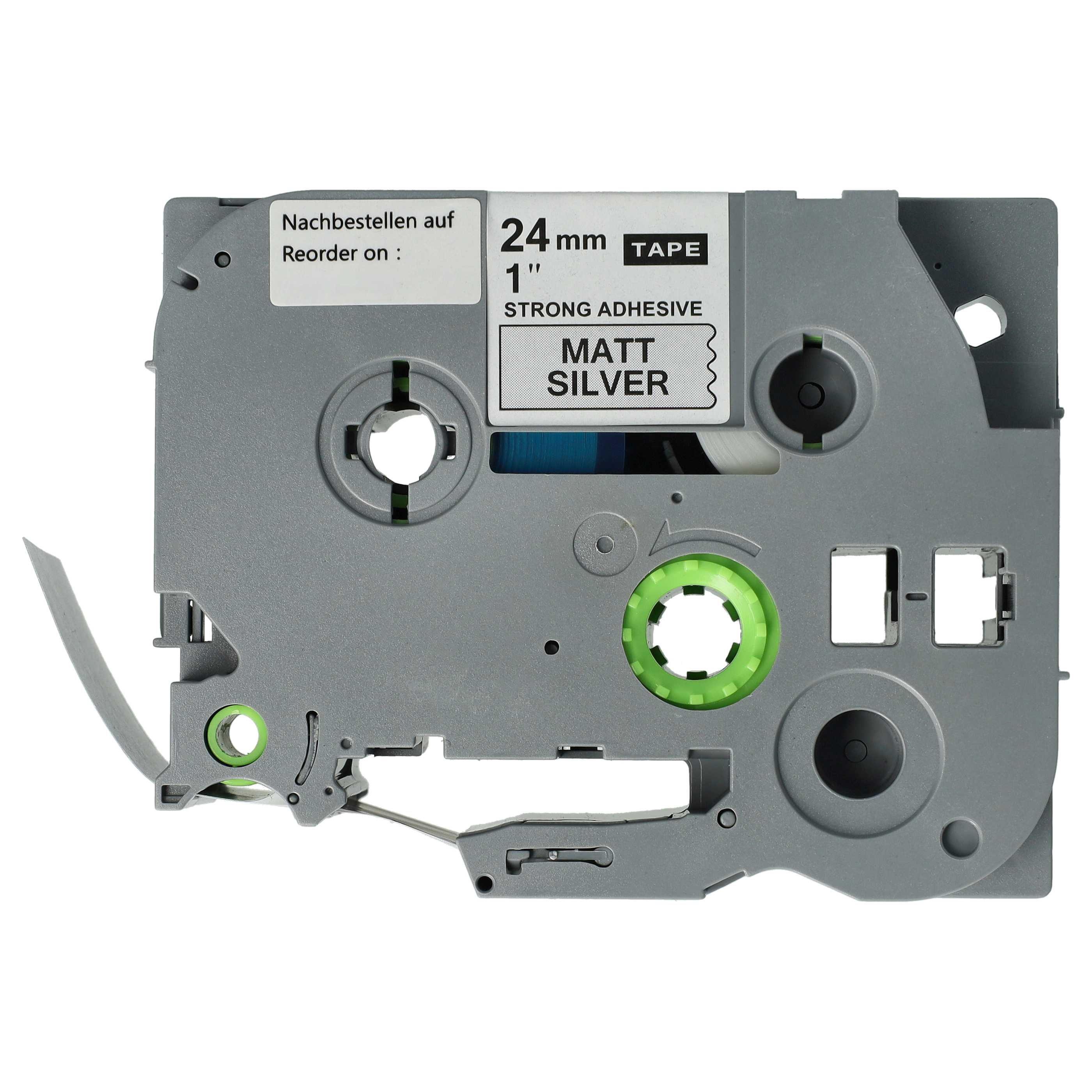 Label Tape as Replacement for Brother TZE-SM951 - 24 mm Black to Matt-Silver, Extra Stark