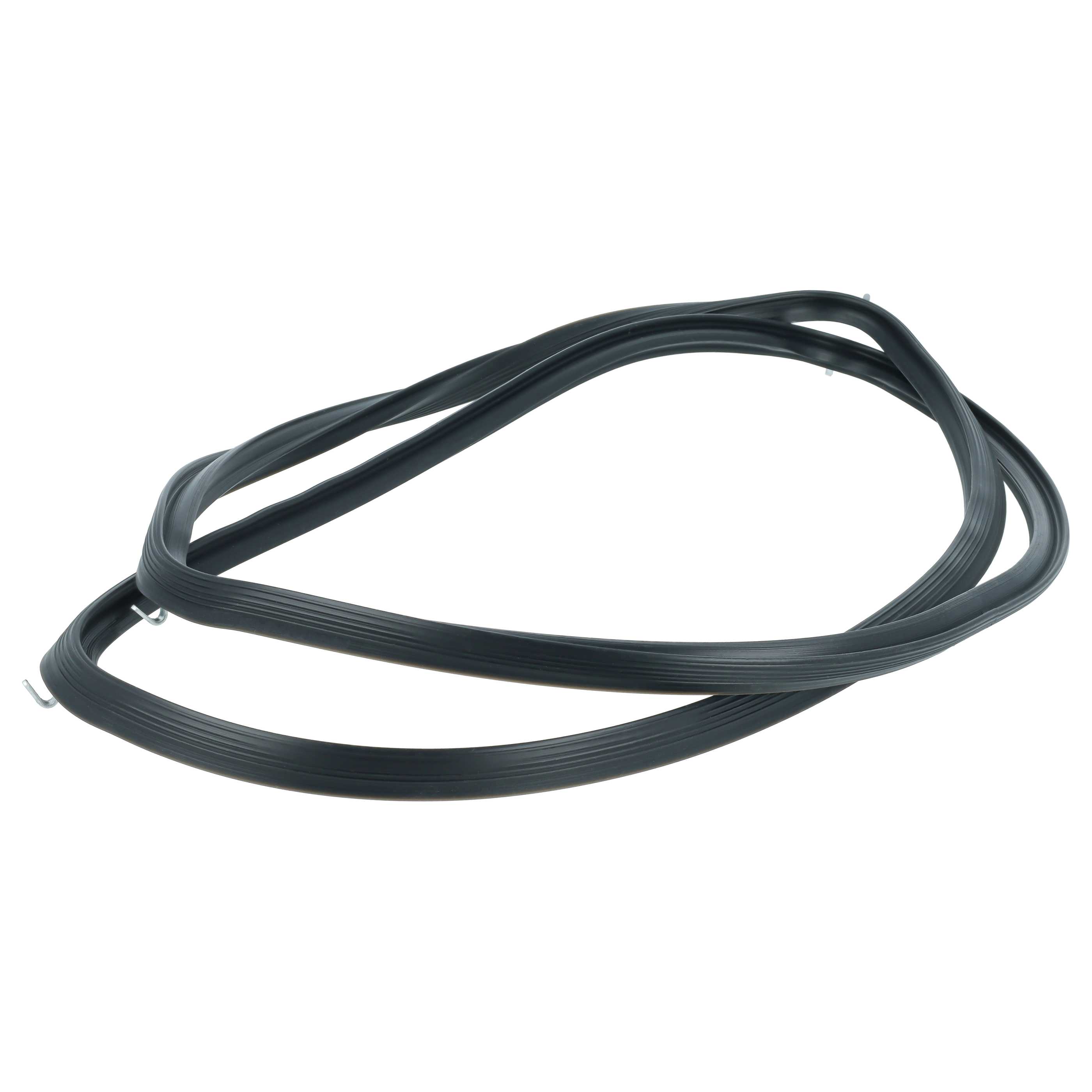 Oven Door Seal + Angled Corner Hooks replaces Arcelik 255440101 for Brandt etc. - 44 x 34 cm Black