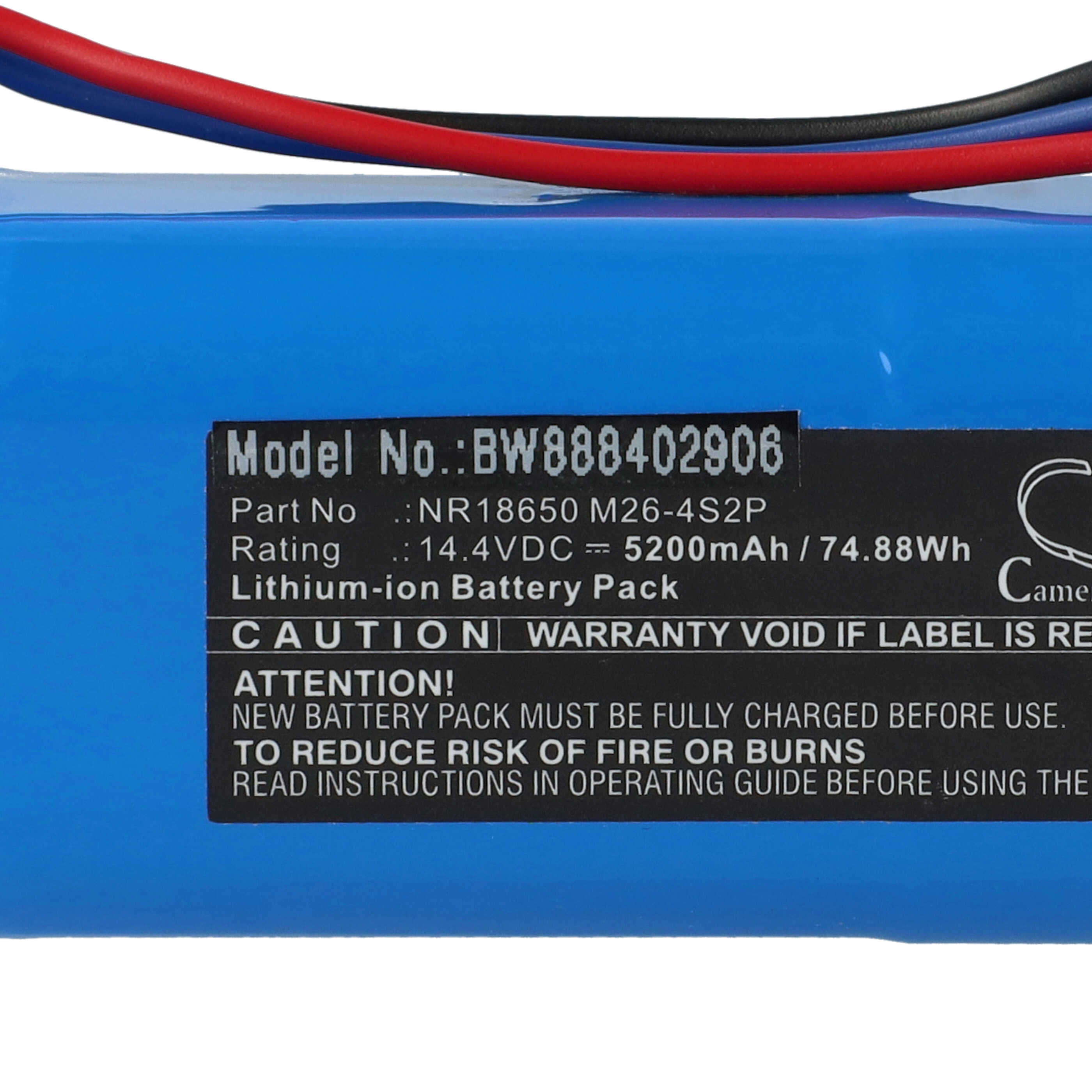 Batteria per aspirapolvere Proscenic M7 Pro, M8 Pro, Lydsto R1, Roidmi Eve Plus - 5200mAh 14,4V Li-Ion
