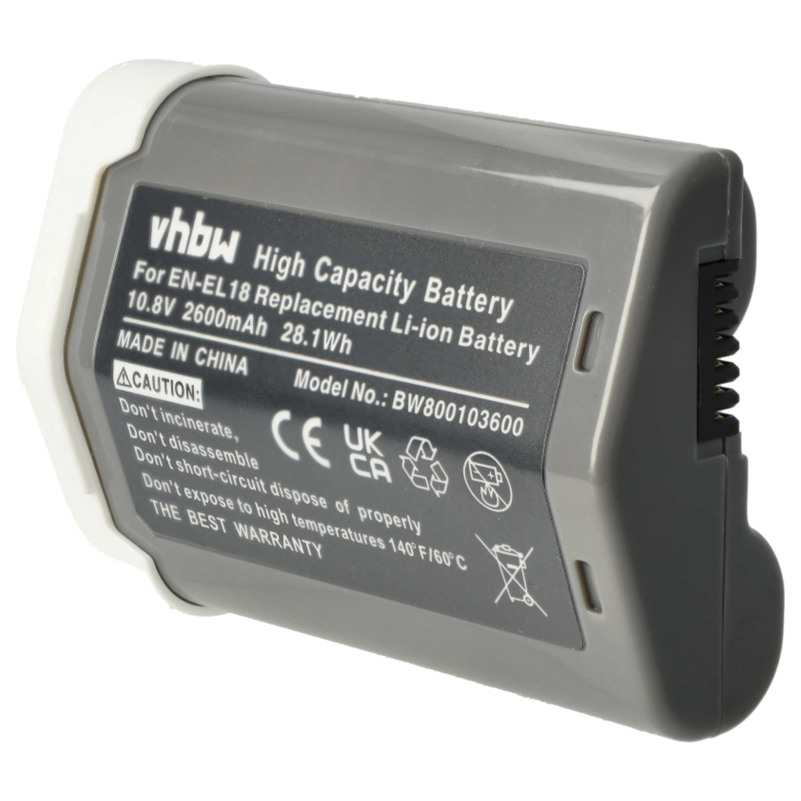 3x Akumulator do aparatu cyfrowego zamiennik Nikon EN-EL18 - 2600 mAh 10,8 V Li-Ion z chipem