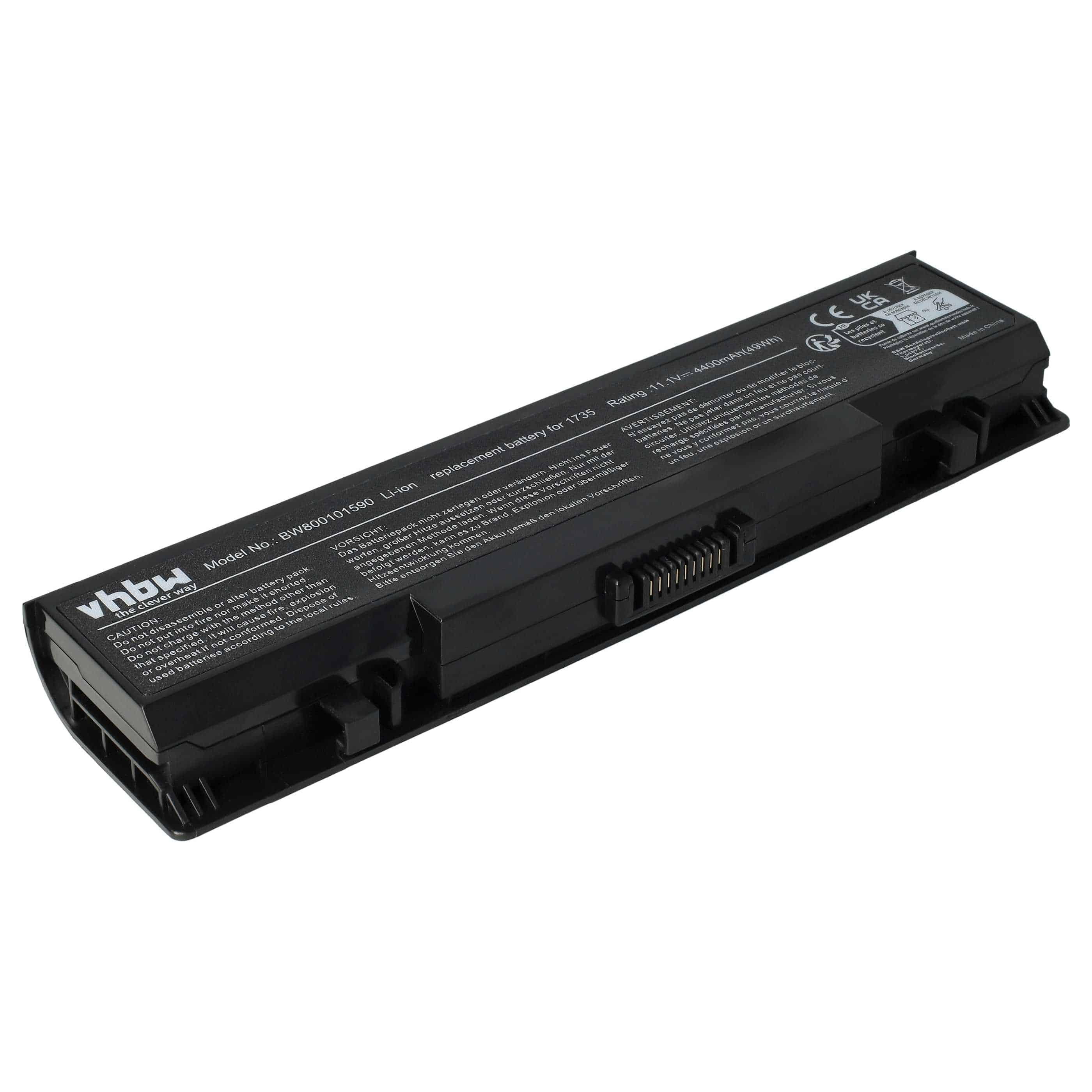 Notebook-Akku als Ersatz für Dell 312-0711, 312-0712, 312-0708, 451-10660 - 4400mAh 11,1V Li-Ion, schwarz