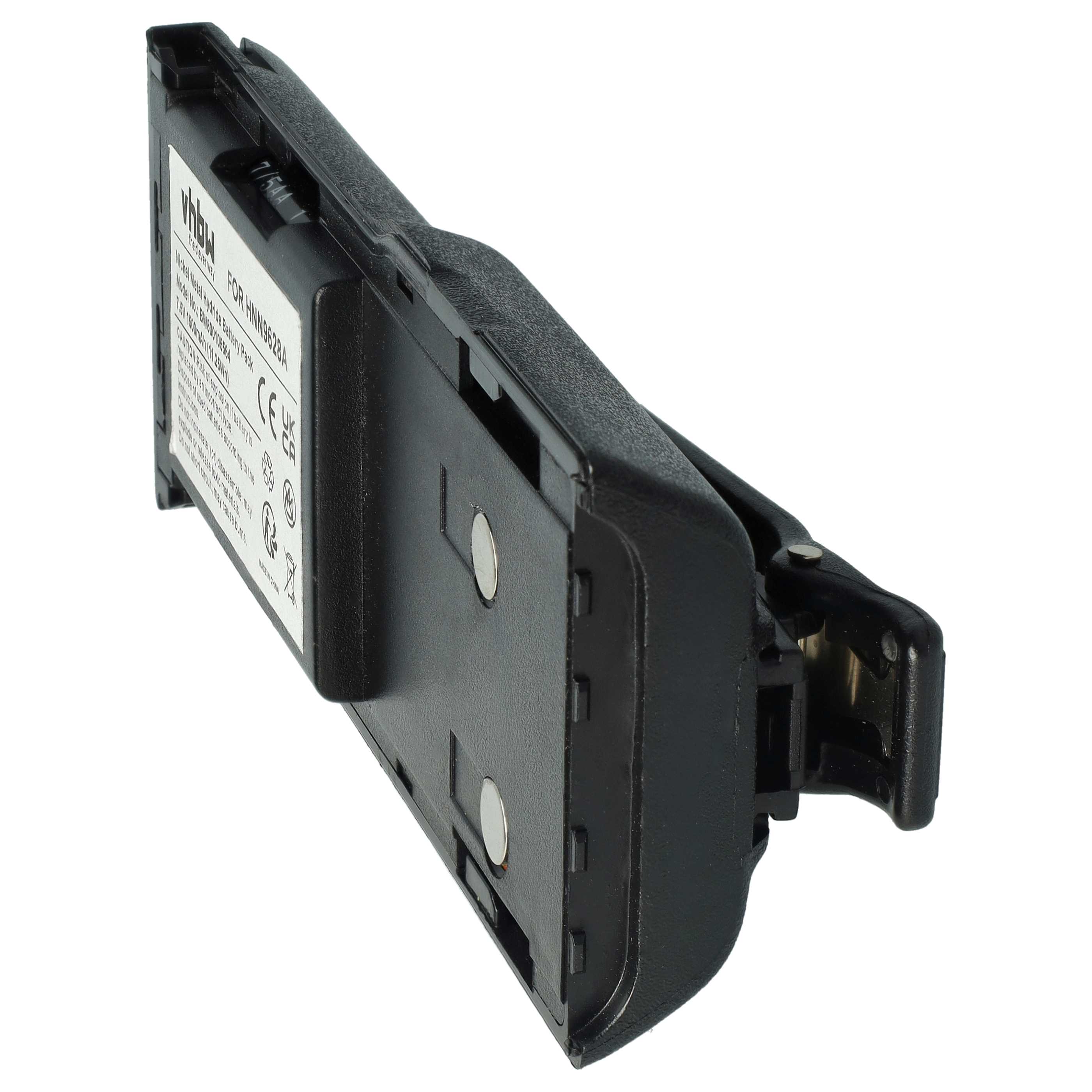 Radio 2x Battery replaces Motorola HNN8133C, HNN9628A, HNN8308A, HNN9628 - 1500 mAh 7.5 V NiMH + Belt Clip