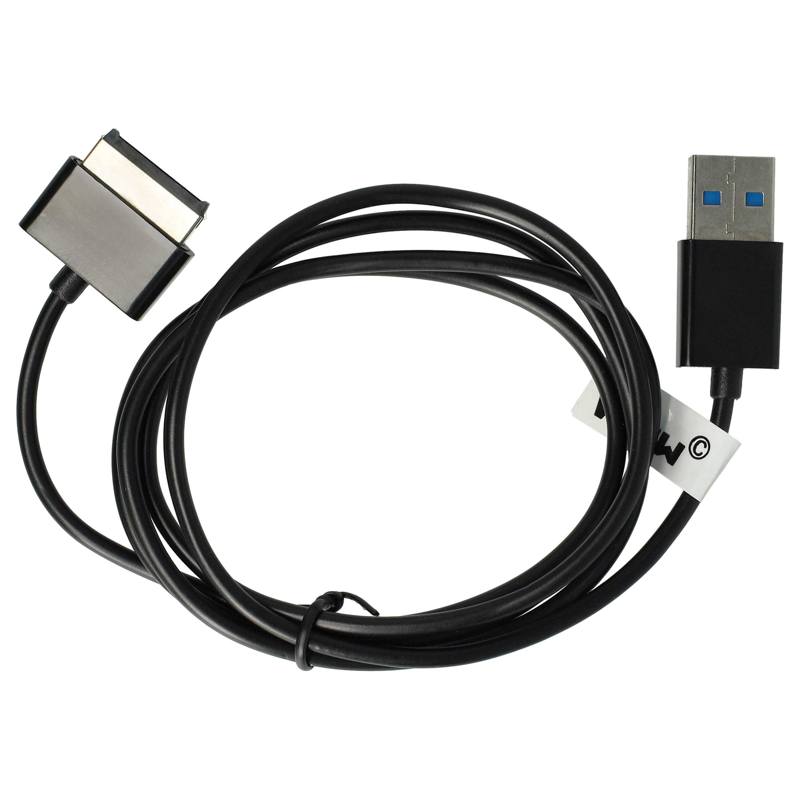 vhbw 1x USB Data Cable Tablet - 2in1 Charging Cable (Standard-USB Type A to Tablet) 100cm Black 