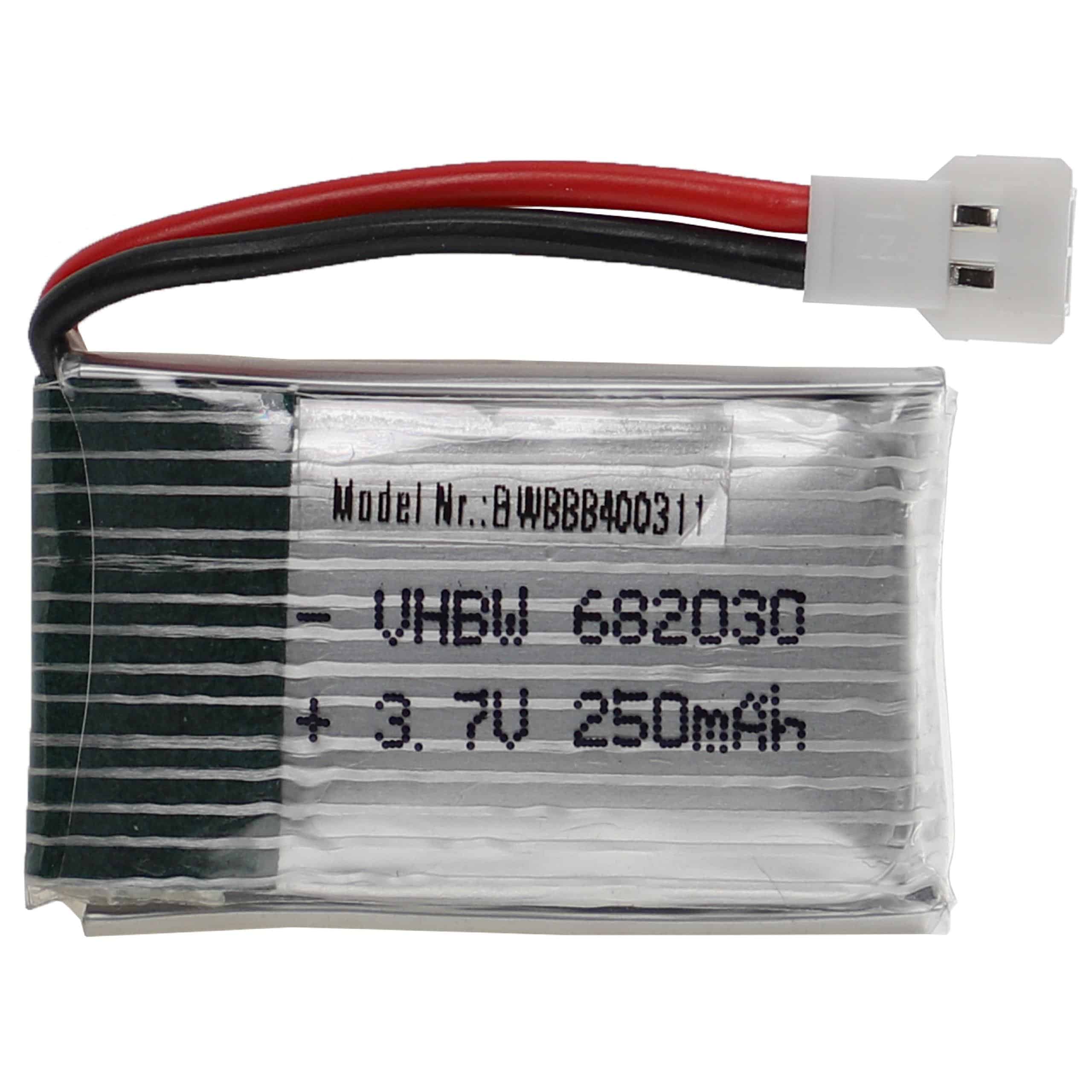 Batería para dispositivos modelismo - 250 mAh 3,7 V Li-poli, XH 2.54 2P