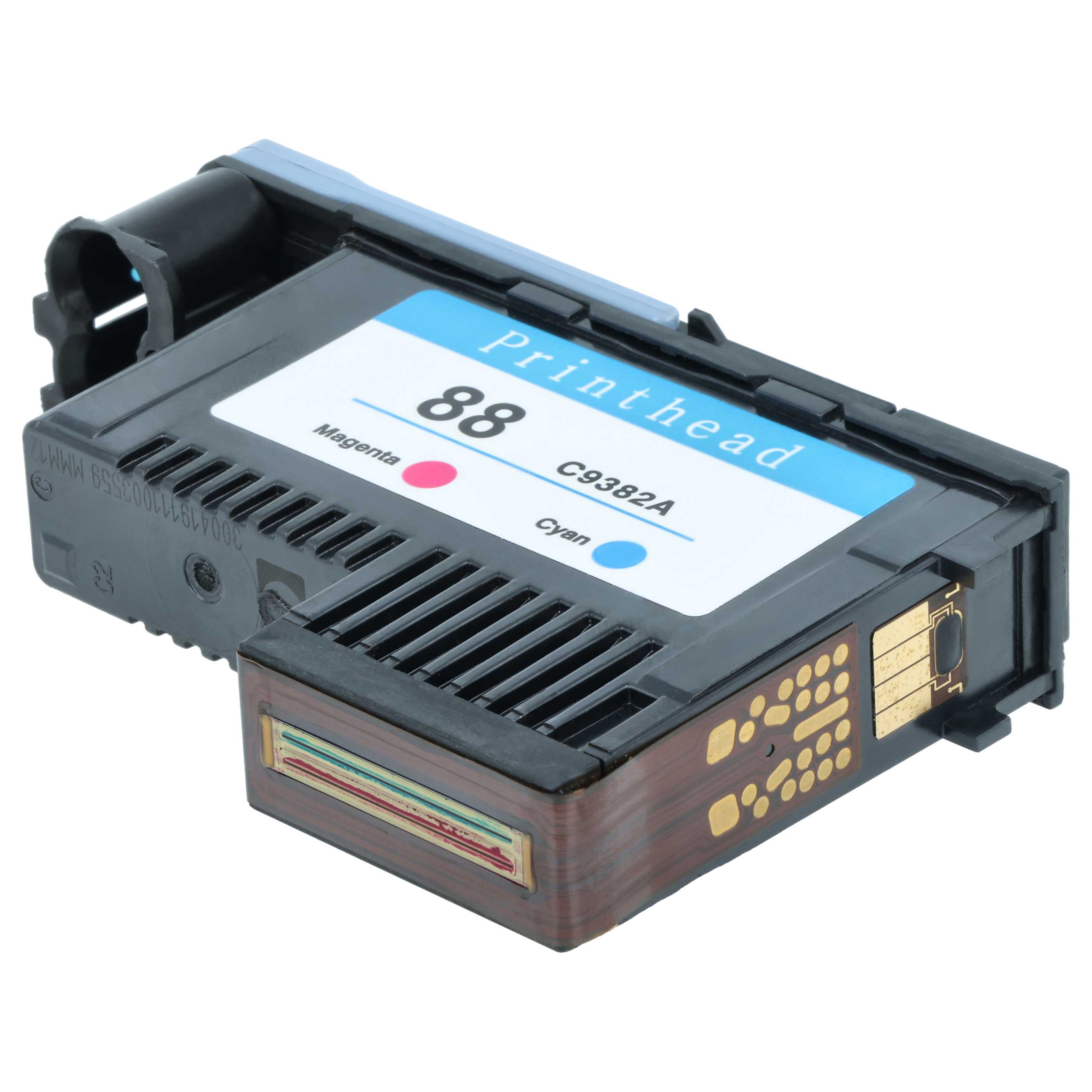 2x Tête d'impression pour imprimante HP C9381A, C9382A - black/cyan/magenta/yellow, larg. 6,4 cm
