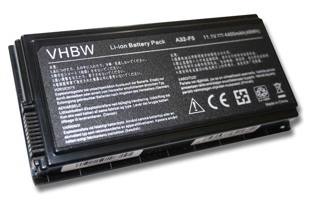 Batterie remplace Asus 70-NLF1B2000, 70-NLF1B2000Y pour ordinateur portable - 4400mAh 11,1V Li-ion, noir