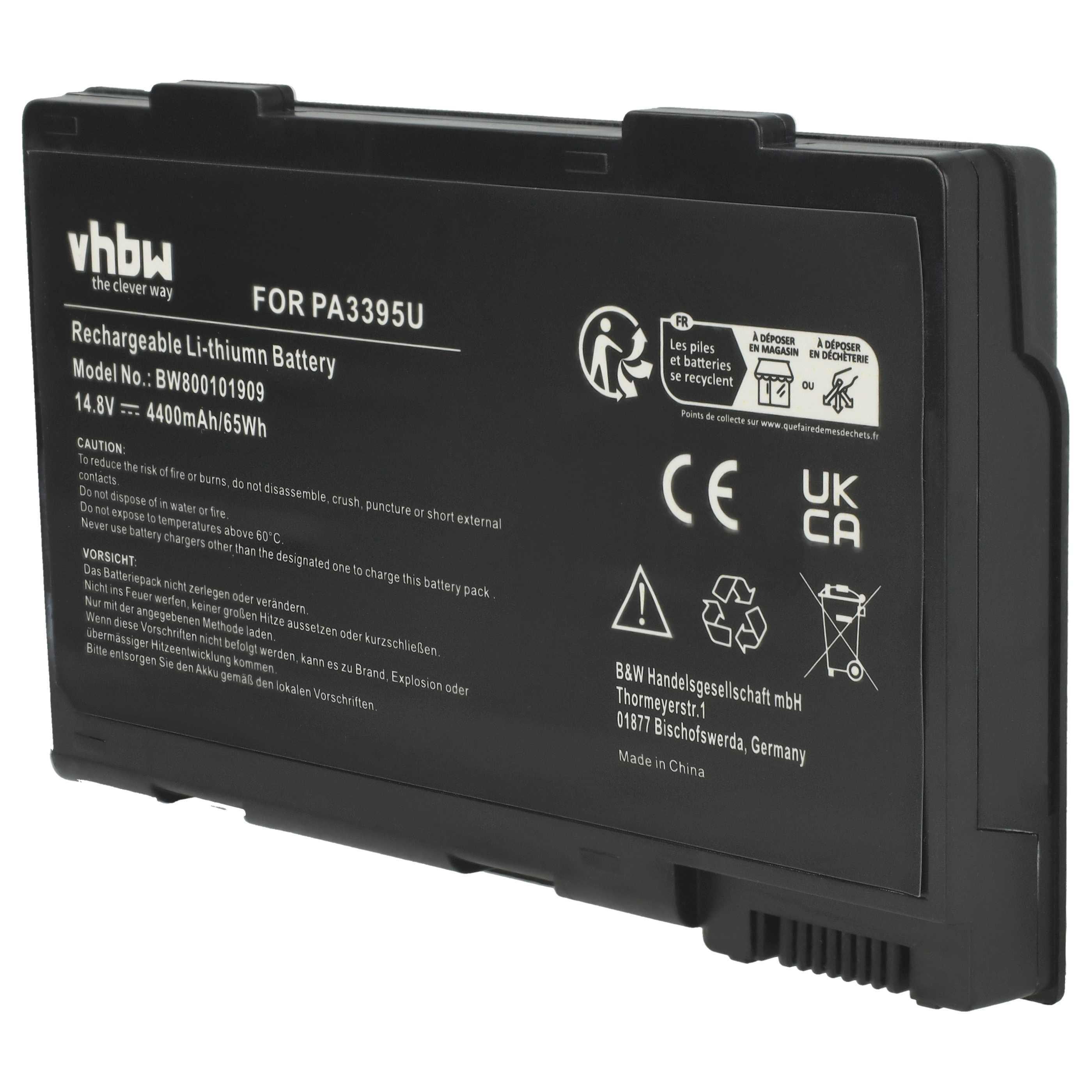 Akumulator do laptopa zamiennik Toshiba PA3395U-1BRS, PA3421U-1BRS - 4400 mAh 14,8 V Li-Ion, czarny