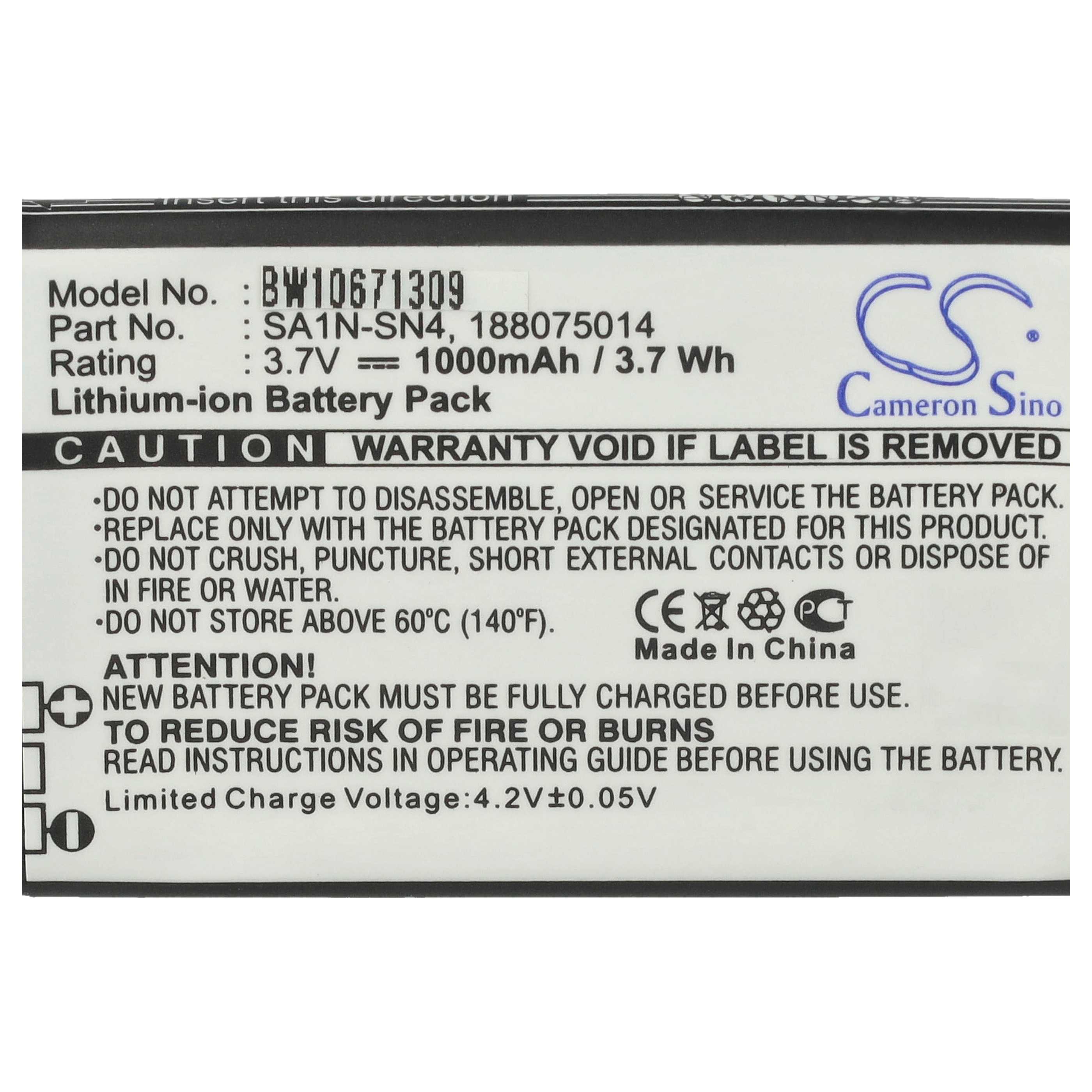 Akumulator do telefonu smartfona zamiennik Sagem SA1M-SN2, 188075014, SA1N-SN4, BA40 - 1000 mAh 3,7 V Li-Ion