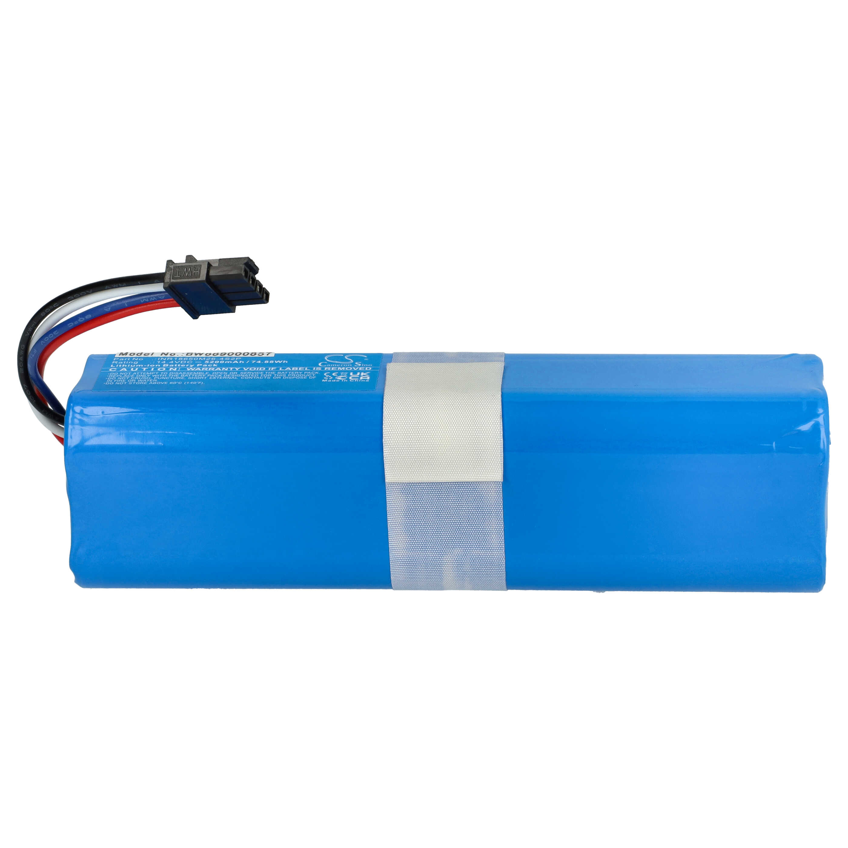 Batterie remplace 360 INR18650 M26-4S2P, D080-4S2P pour robot aspirateur - 5200mAh 14,4V Li-ion