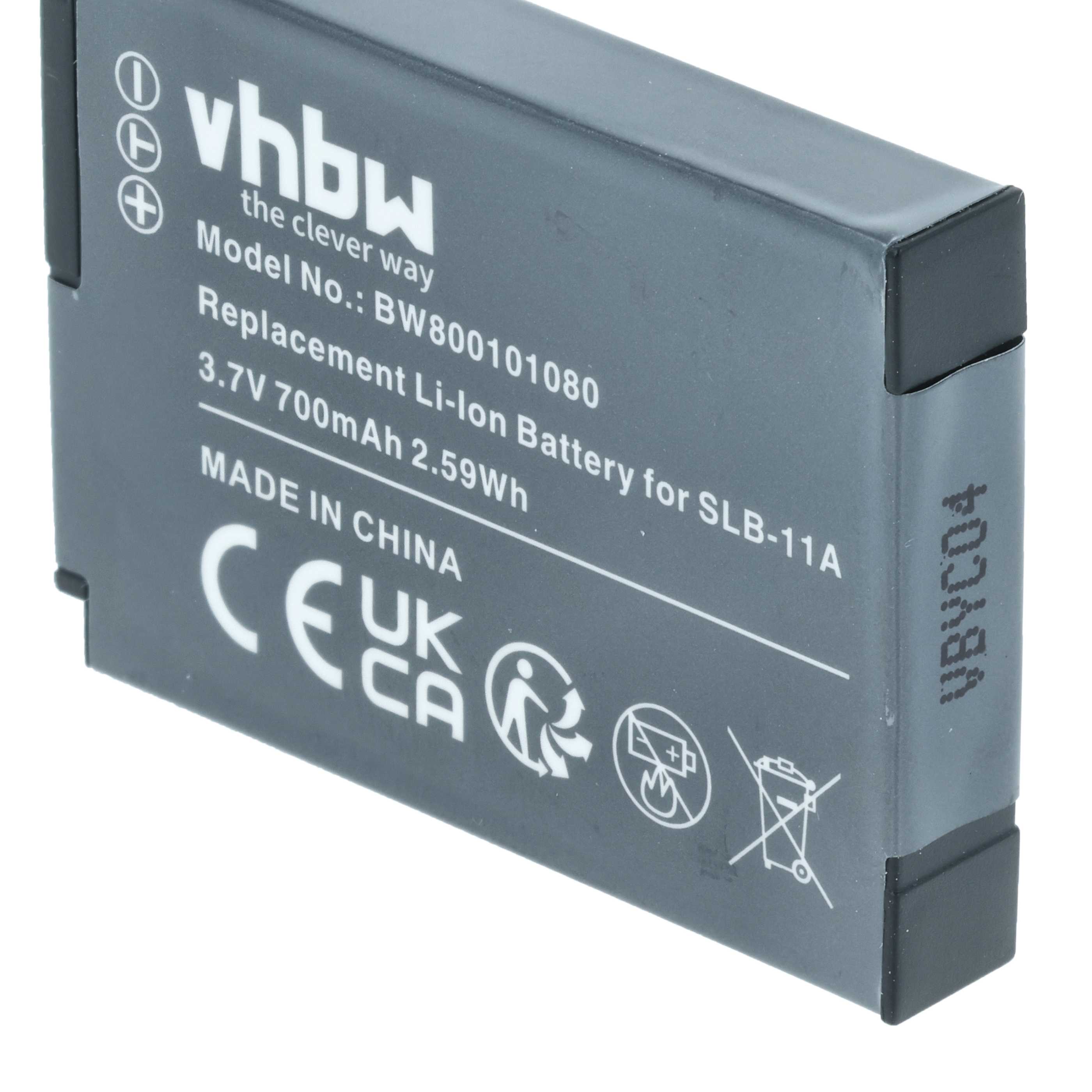 2x Akumulator do aparatu cyfrowego zamiennik Samsung SLB-11a - 700 mAh 3,6 V Li-Ion