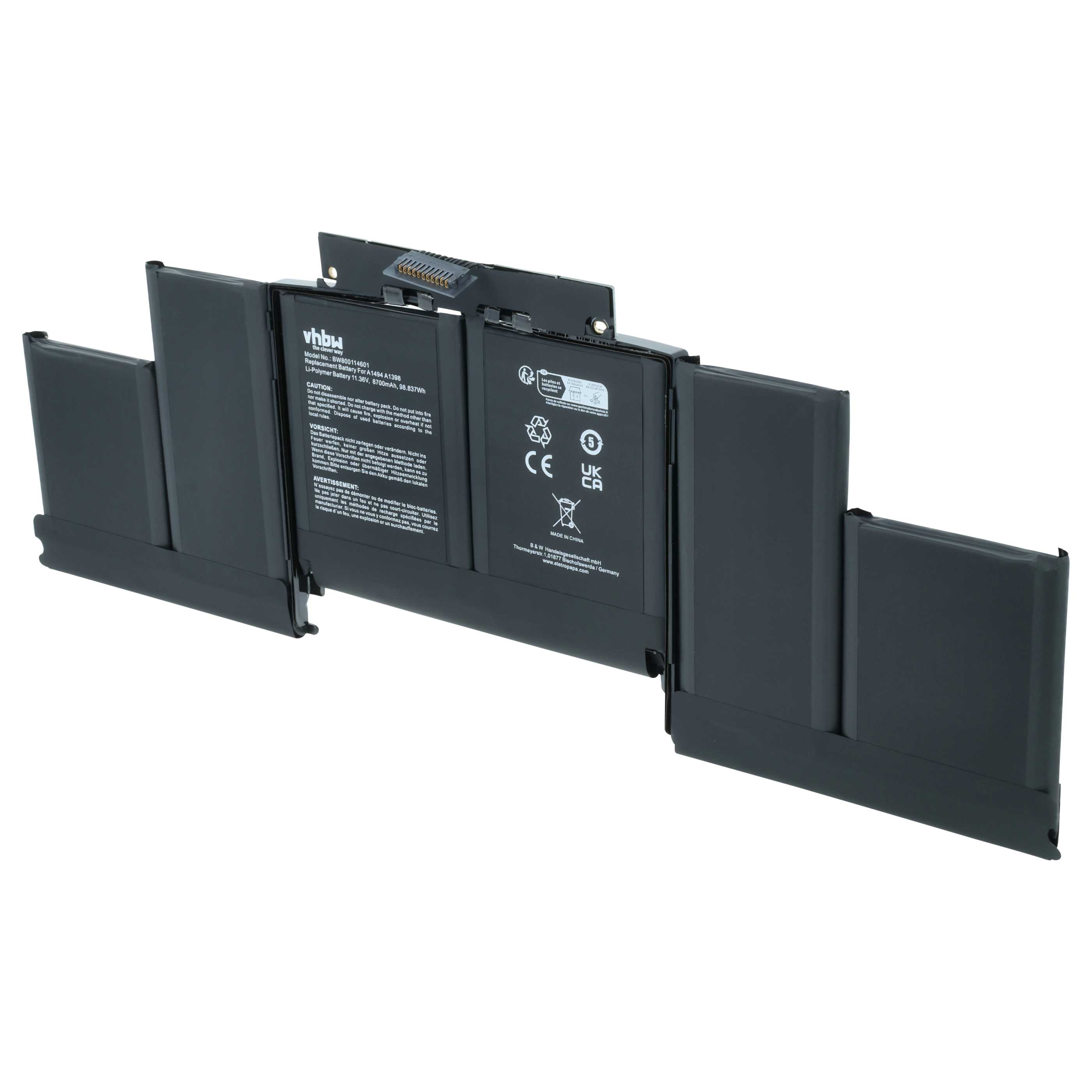 Batteria sostituisce Apple A1618 per notebook - 8700mAh 11,36V Li-Poly