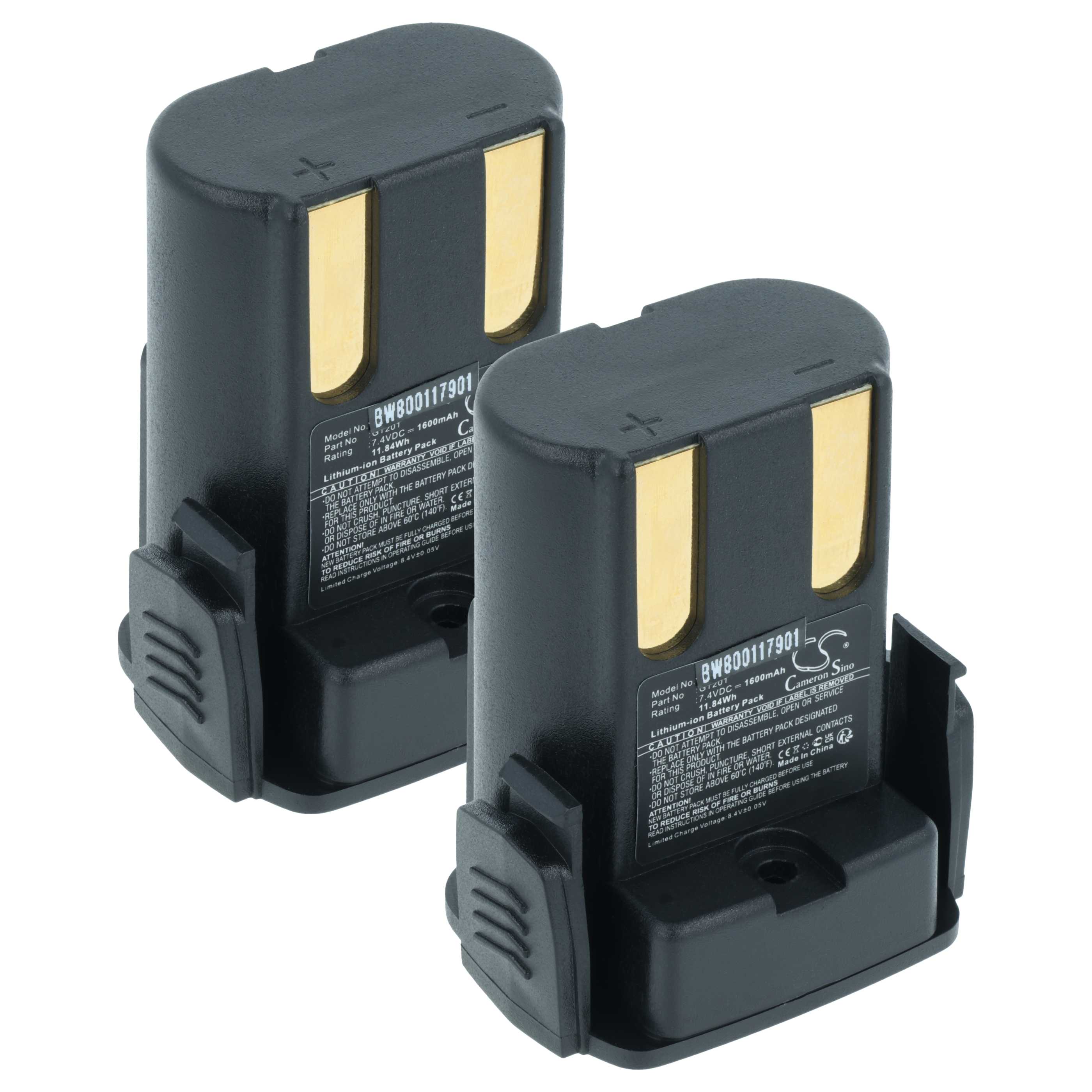 Batterie (2 pcs.) remplace Aesculap GT201 tondeuse pour chien Aesculap - 1600mAh 7,4V Li-ion