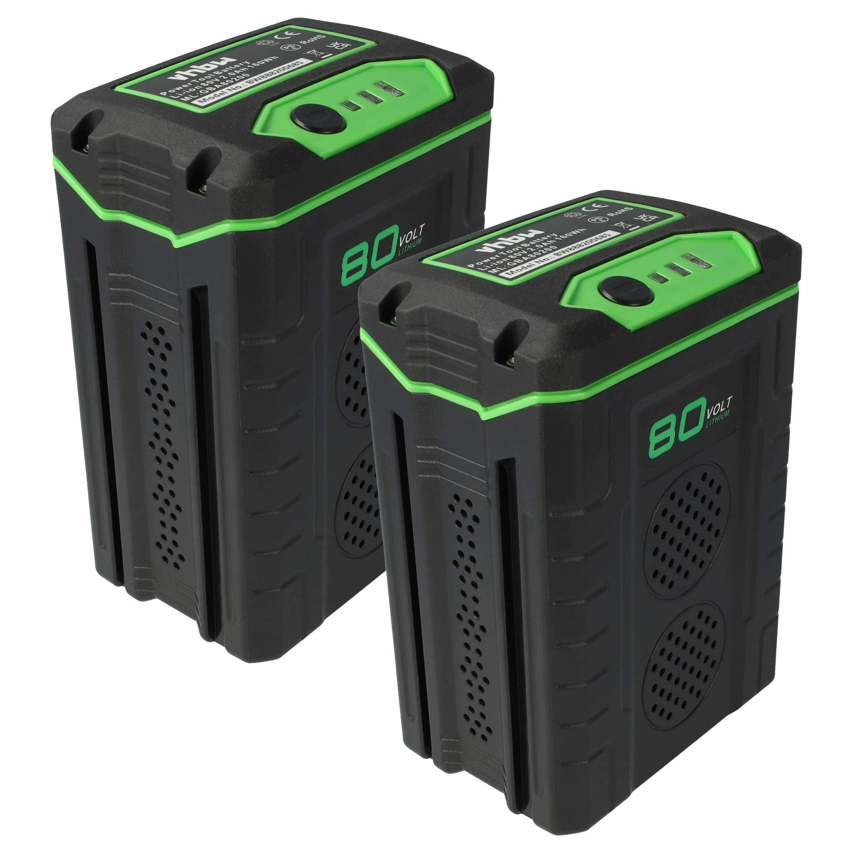 Akku (2x Stück) 80V passend für Kobalt 80V Max - 2500mAh, Li-Ion