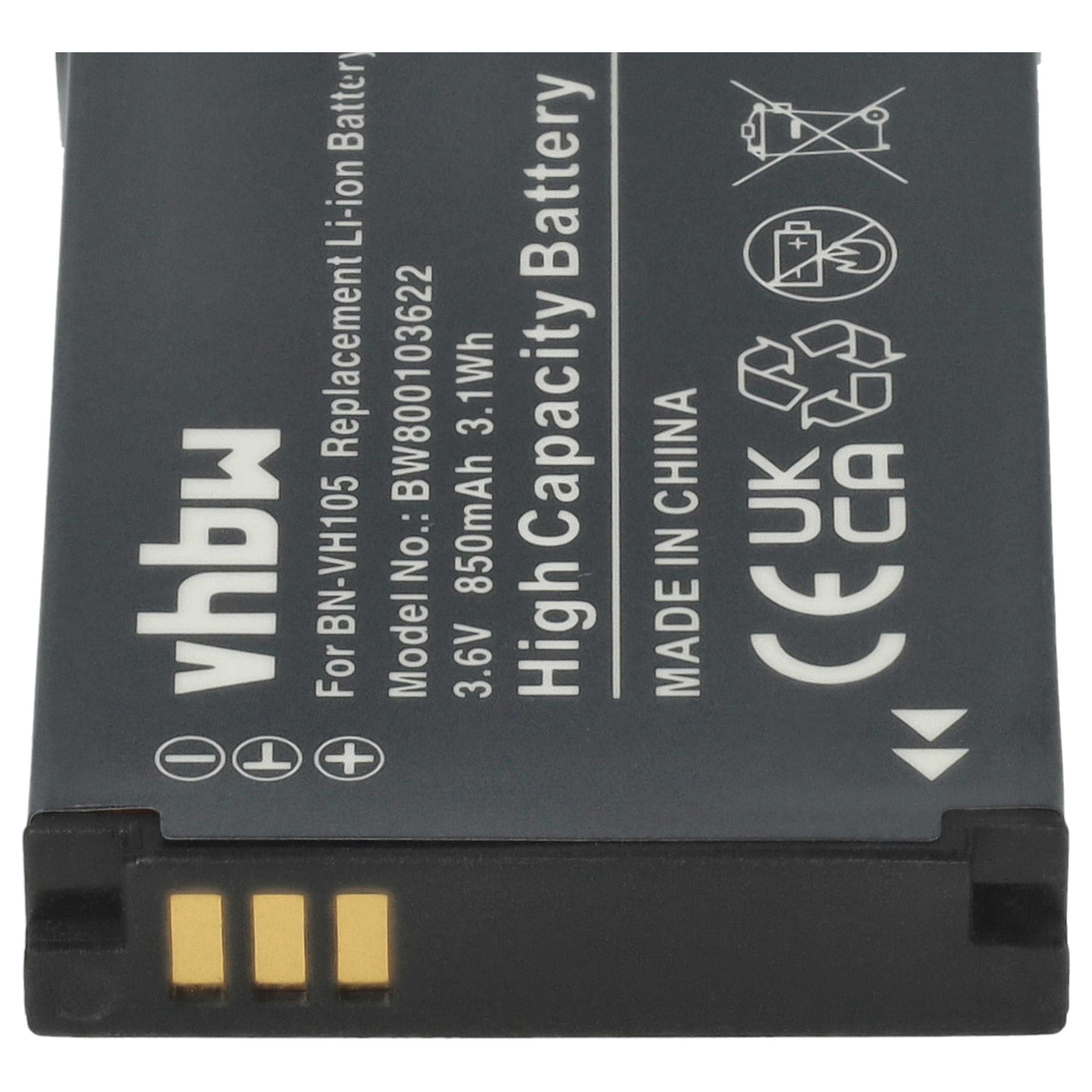 Videocamera 3x Battery replaces JVC BN-VH105 - 850 mAh 3.6 V Li-Ion