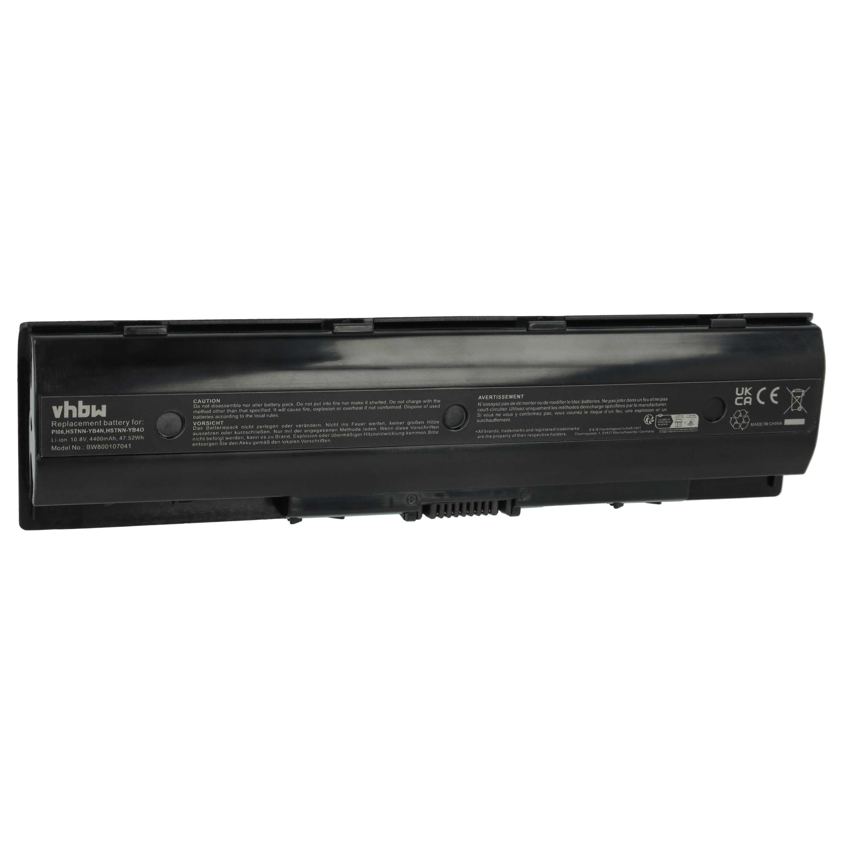 Notebook Battery replaces HP 709988-242, 709988-241, 709988-221, 709987-001 - 4400 mAh 10.8 V Li-Ion