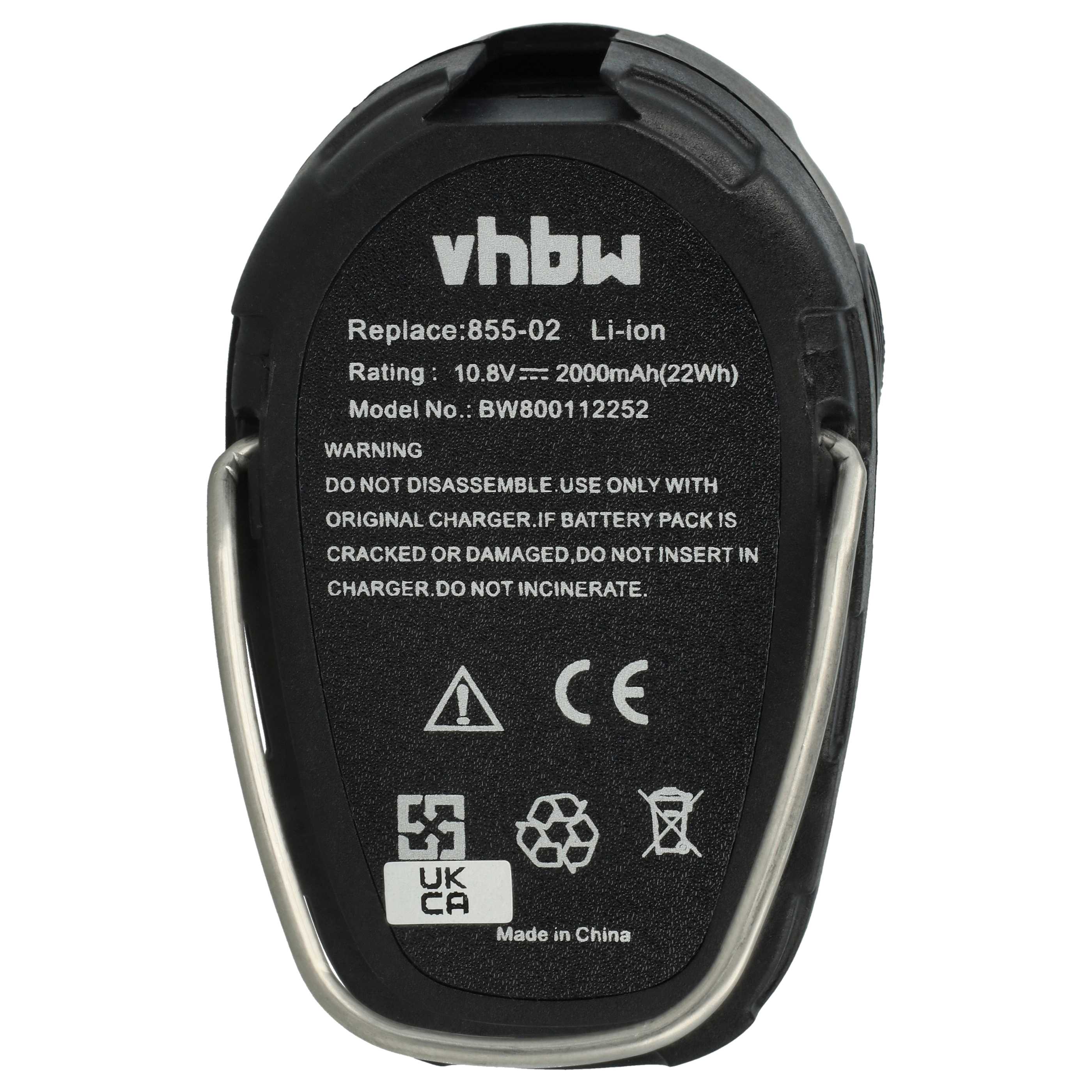 Battery replaces Dremel 757-01, 2.615.085.5JD, 26150855JD Electric Power Tool - 2000 mAh, 10.8 V, Li-Ion