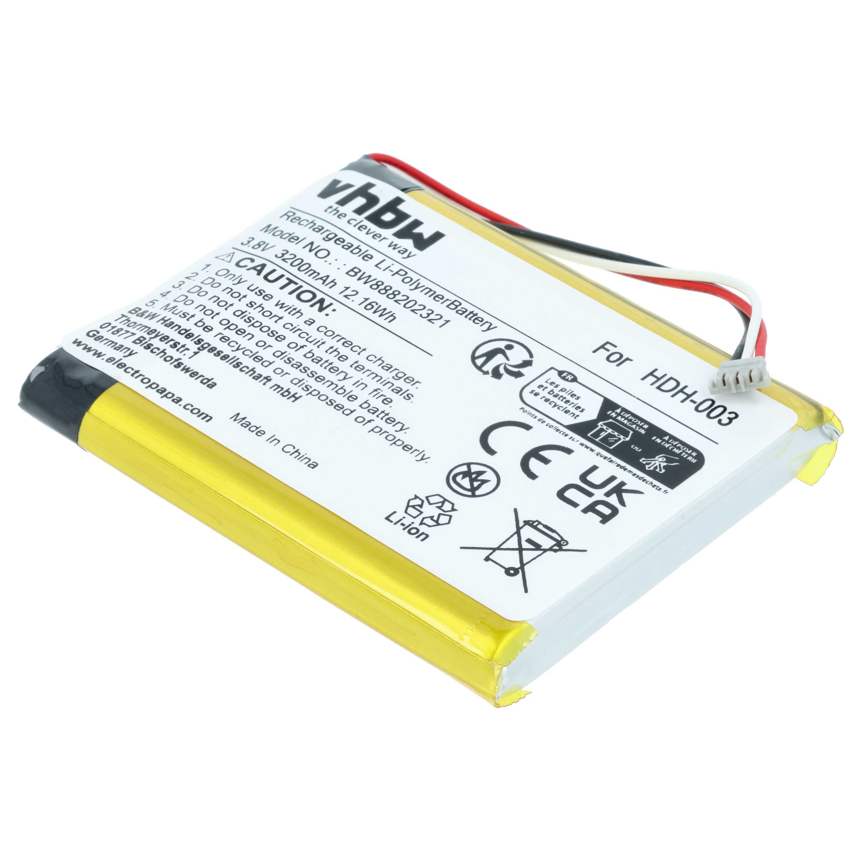 Batteria sostituisce Nintendo HDH-A-BPHAT-C0, HDH-003 per console di gioco - 3200mAh 3,8V Li-Poly