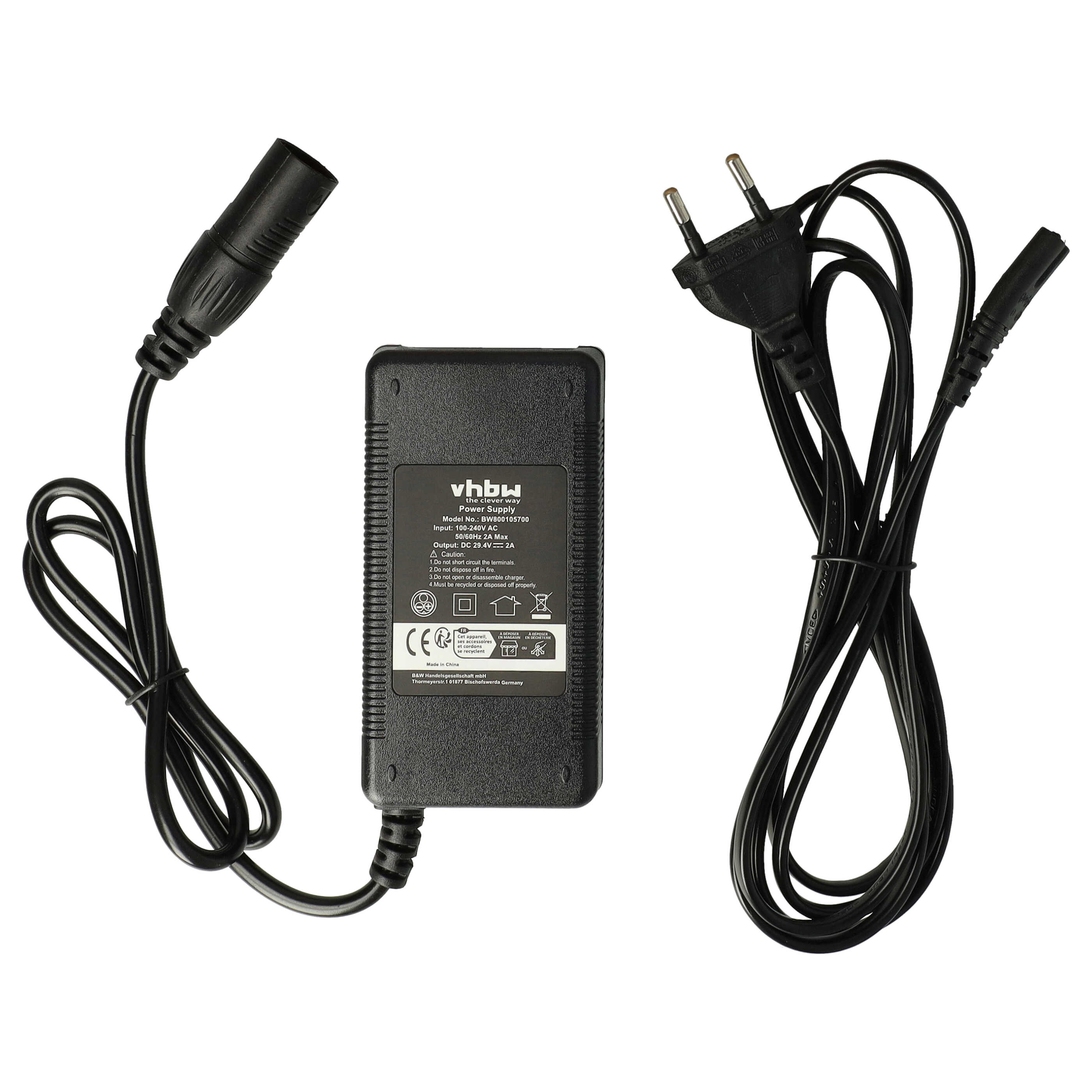 Charger replaces HP1202L2 for Li-Ion E-Bike Battery etc. - With 3 Pin Connector, With XLR Connector, 2.35 A