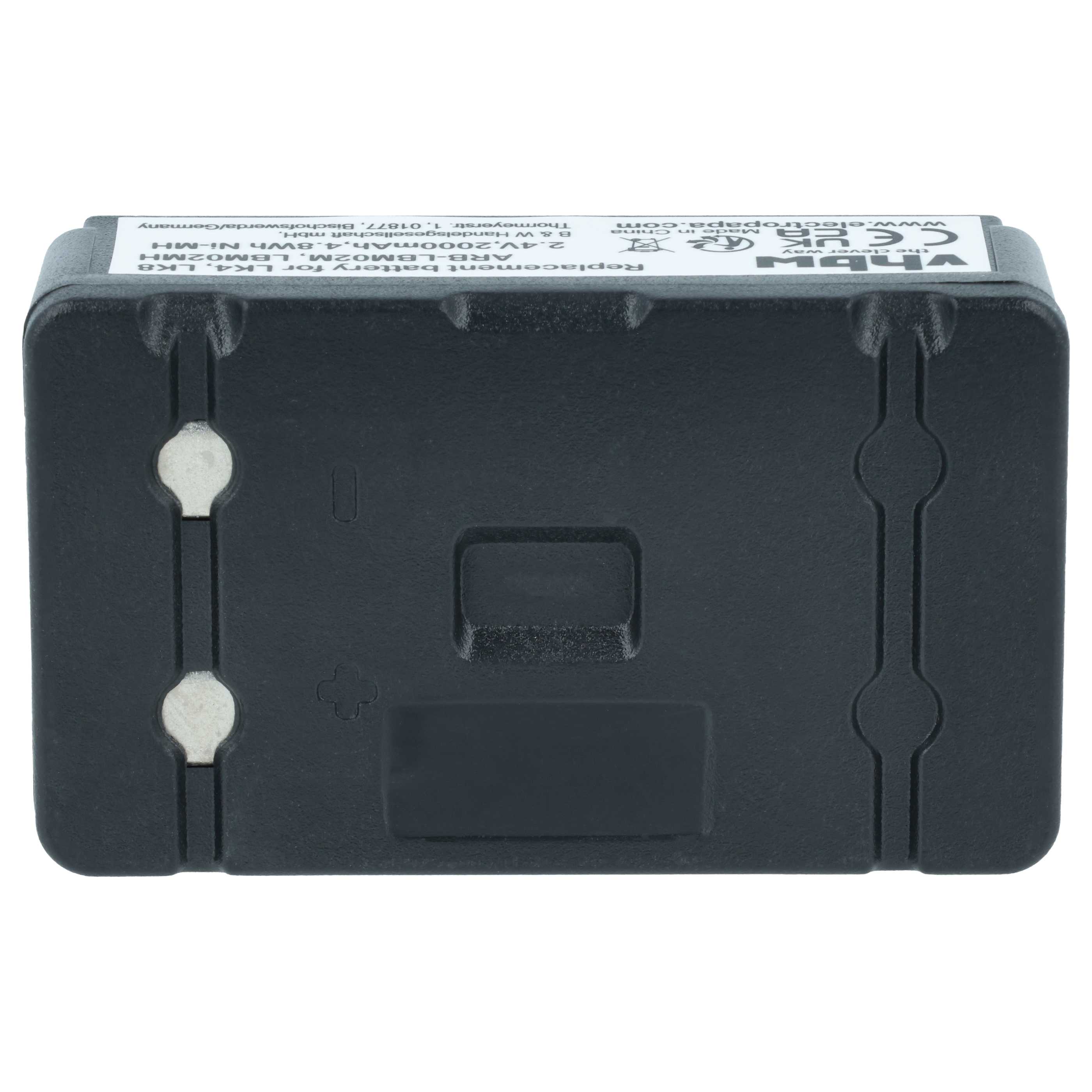 2x Batteria per telecomando remote controller sostituisce Autec ARB-LBM02M, LBM02MH - 2000mAh 2,4V NiMH