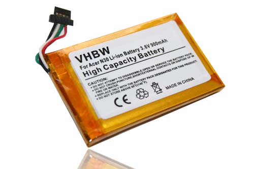 Batterie remplace Acer 20-00598-02A-EM pour navigation GPS - 900mAh 3,7V Li-ion