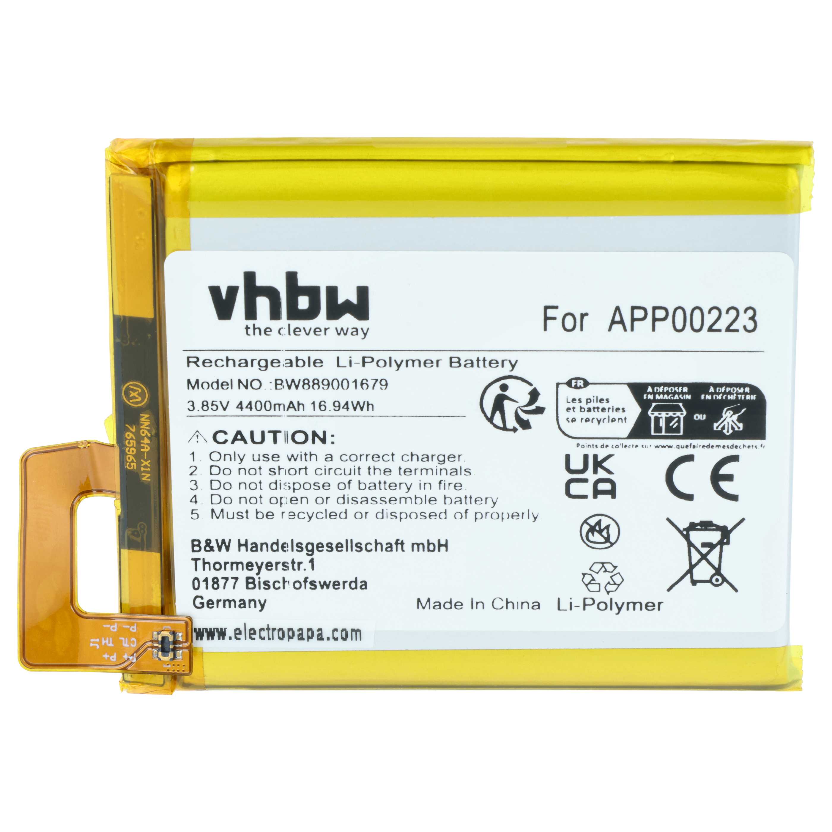 Akumulator do telefonu smartfona zamiennik CAT APP00223 - 4400 mAh 3,85 V LiPo