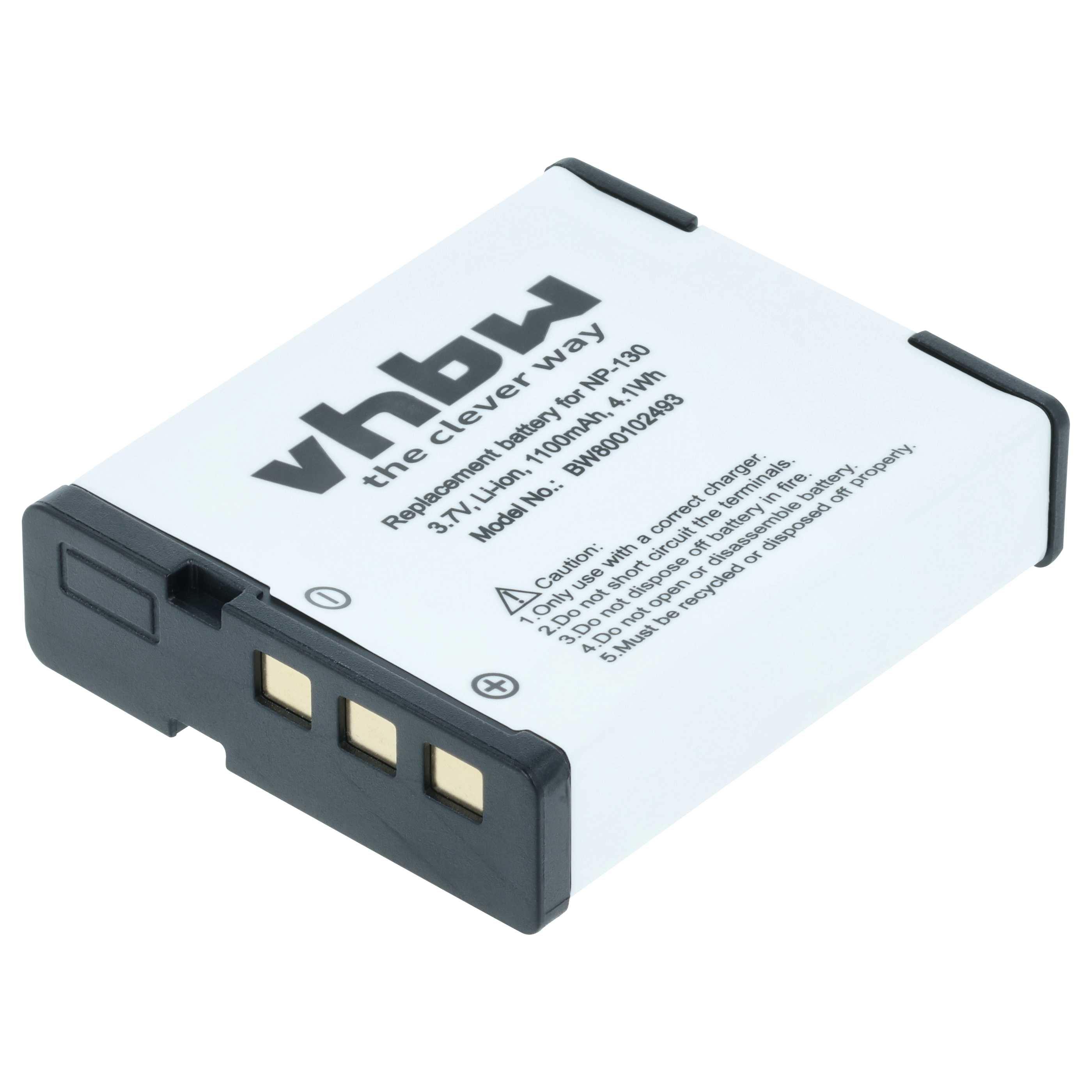Battery replaces Casio NP-130, NP-130A - 1100mAh, 3.6V, Li-Ion
