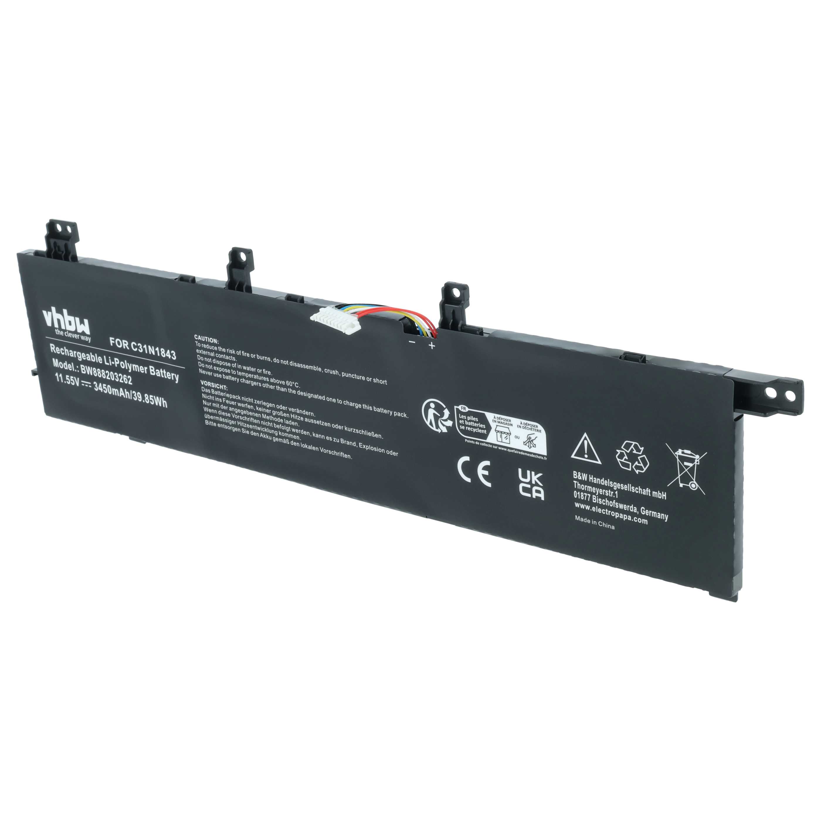 Akumulator do laptopa zamiennik Asus 0B200-03430000, C31N1843 - 3450 mAh 11,55 V LiPo