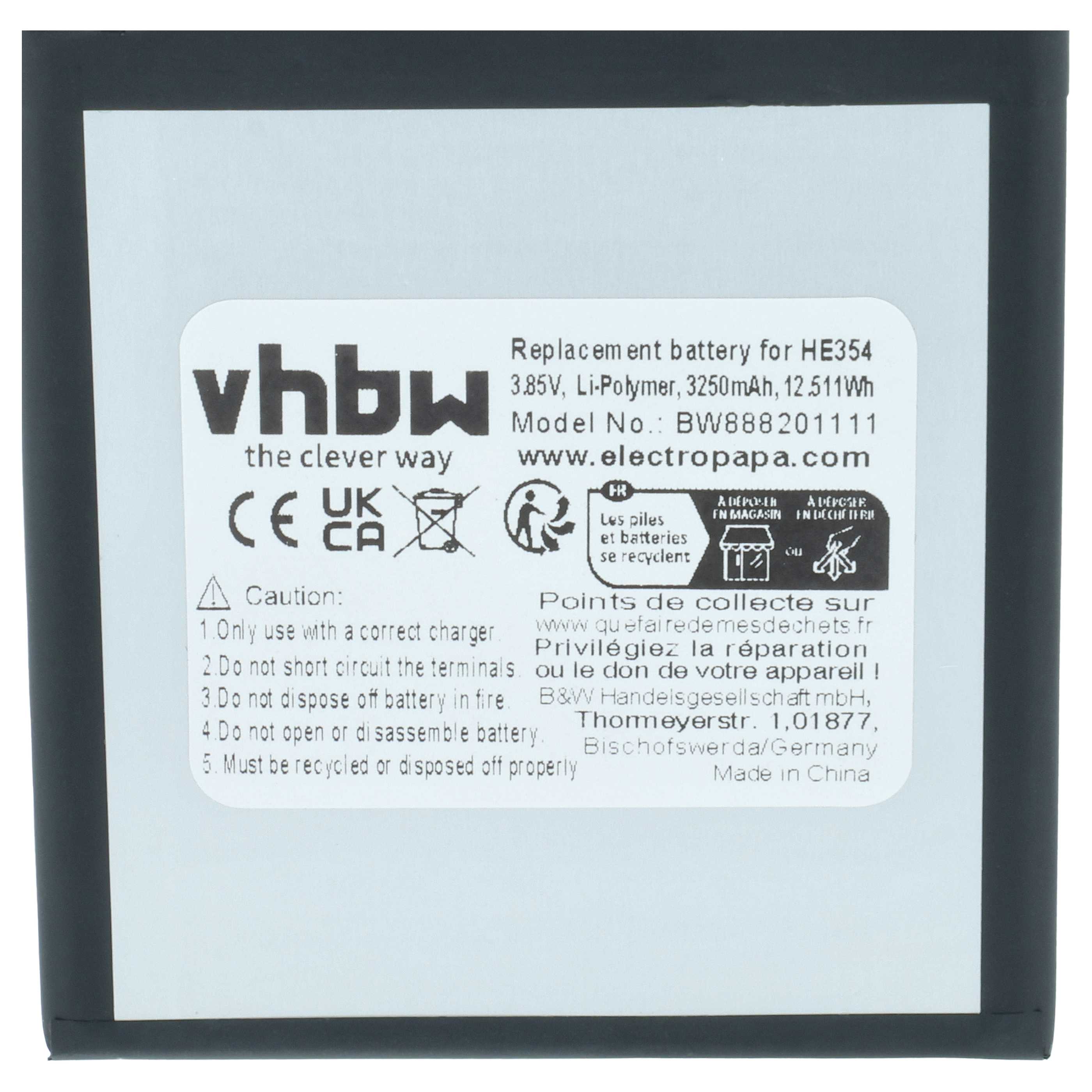 Akumulator do telefonu smartfona zamiennik Nokia HE354 - 3250 mAh 3,85 V LiPo