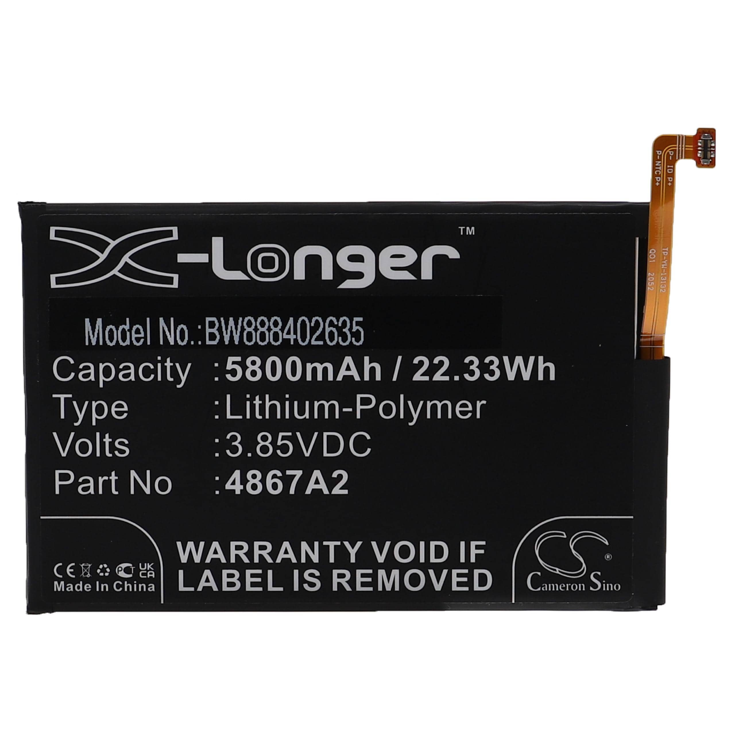 Akumulator do telefonu smartfona zamiennik Wiko 4867A2 - 5800 mAh 3,85 V LiPo