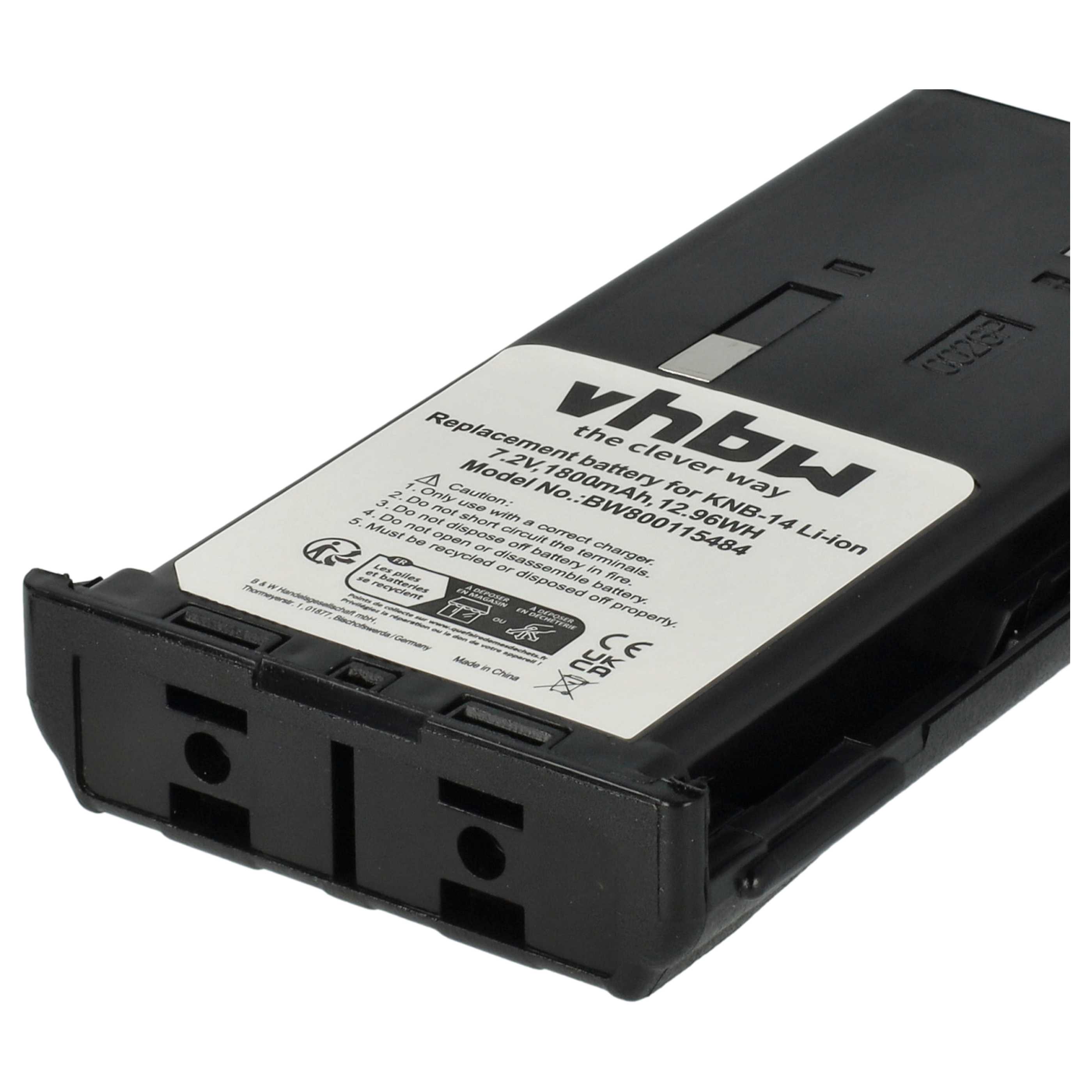 Radio 2x Battery replaces Bidatong BD-15-L - 1800 mAh 7.4 V Li-Ion