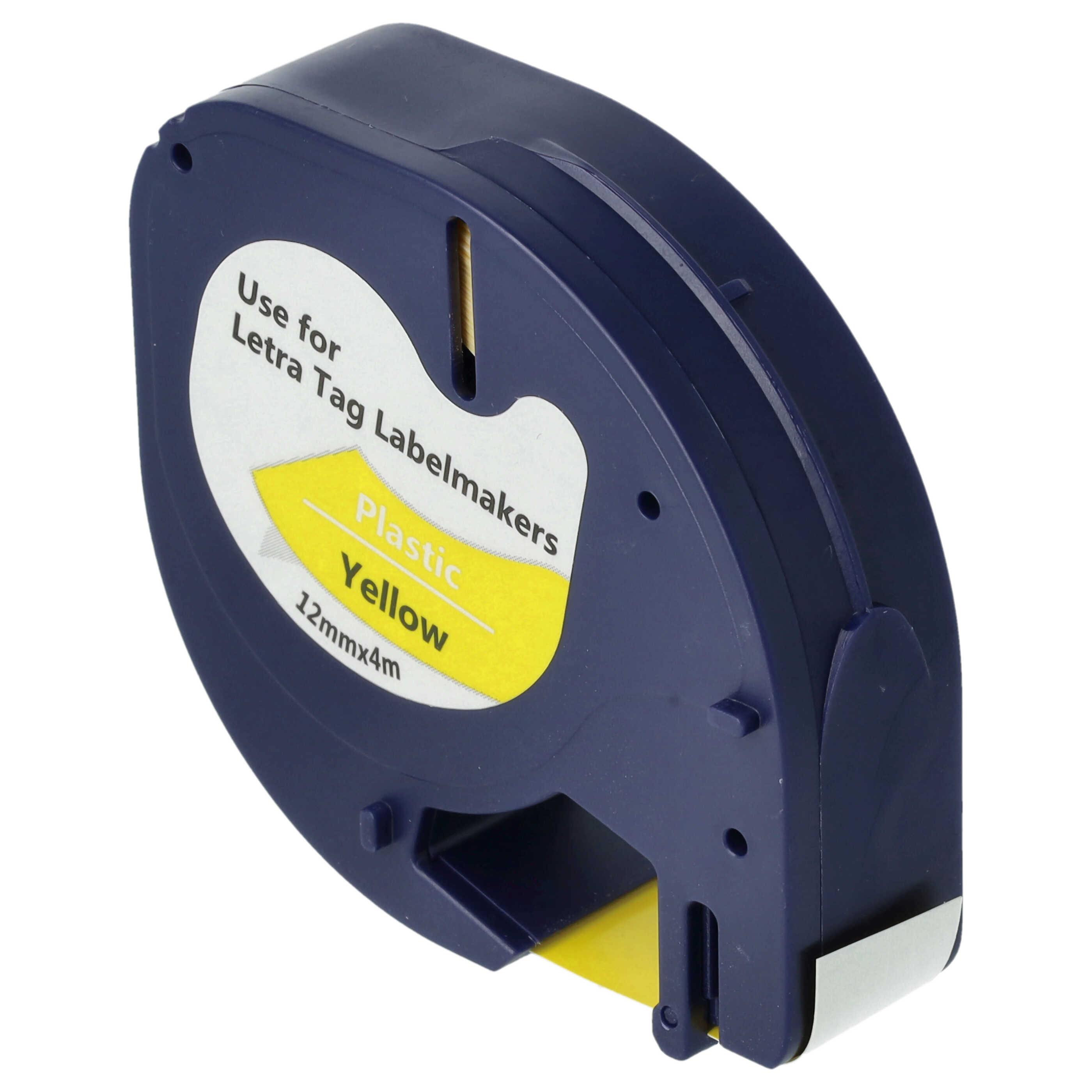 Cassetta nastro sostituisce Dymo 91202 per etichettatrice Dymo 12mm nero su giallo