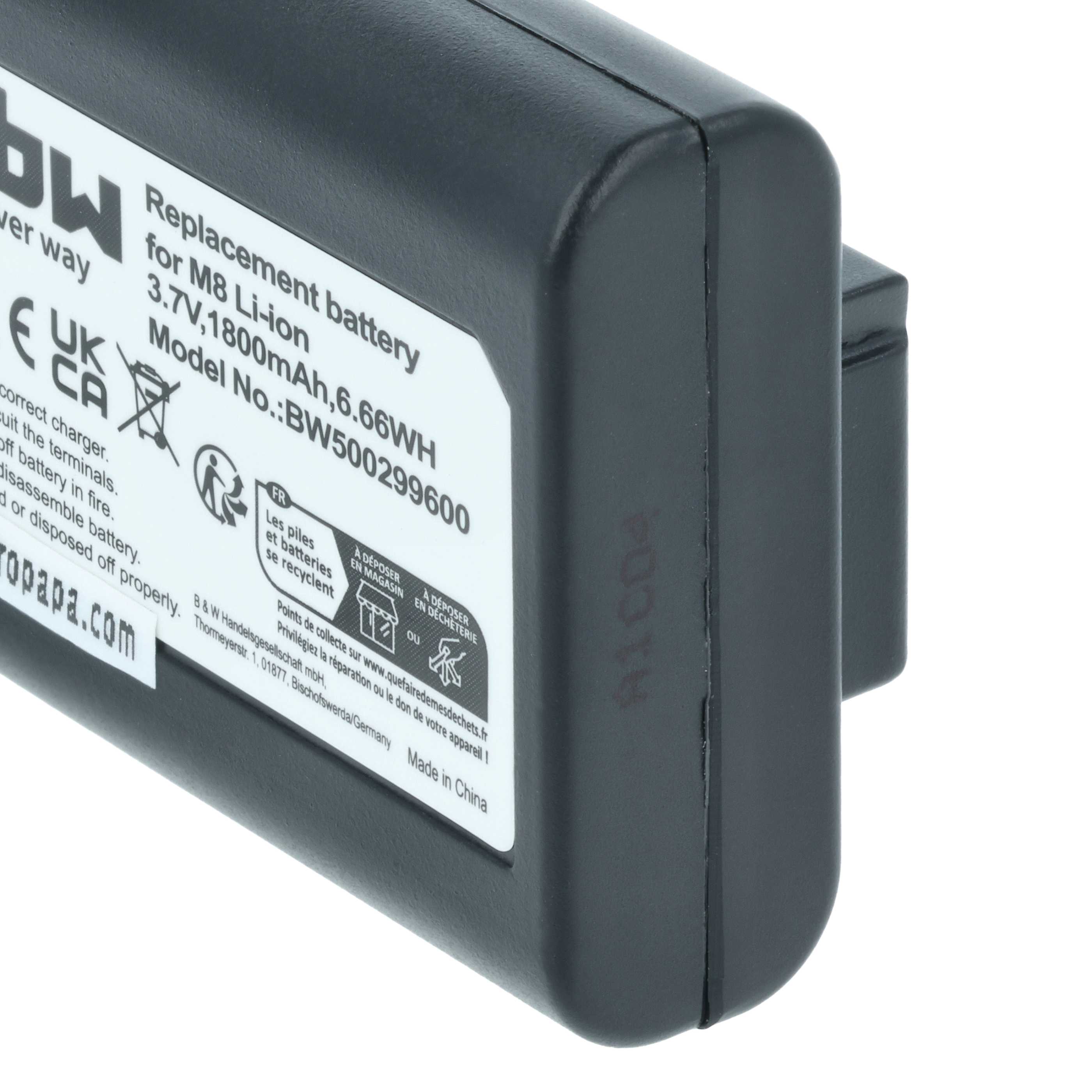 2x Battery replaces Leica BLI-312, 14464, BP-SCL1 - 1800mAh, 3.7V, Li-Ion