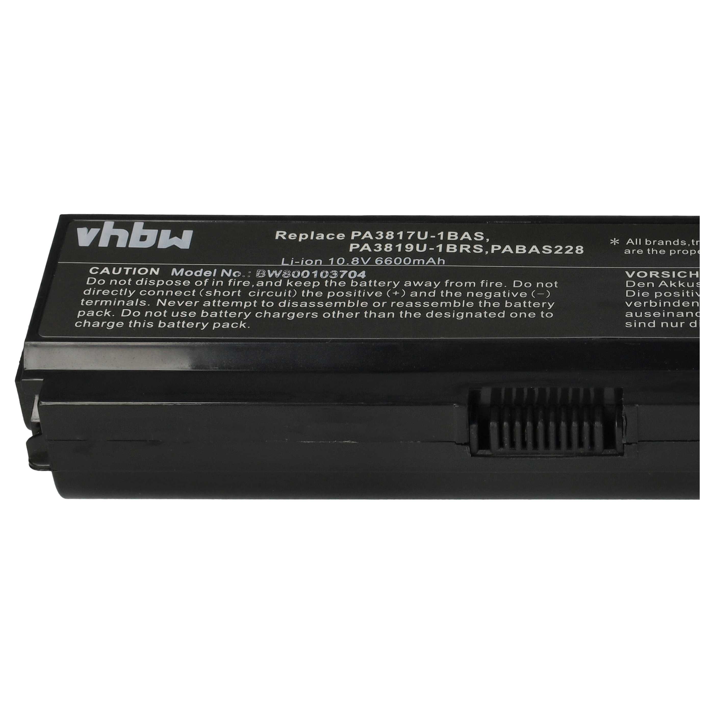 Akumulator do laptopa zamiennik Toshiba PA3817U-1BRS, PA3817U-1BAS - 6600 mAh 11,1 V Li-Ion, czarny