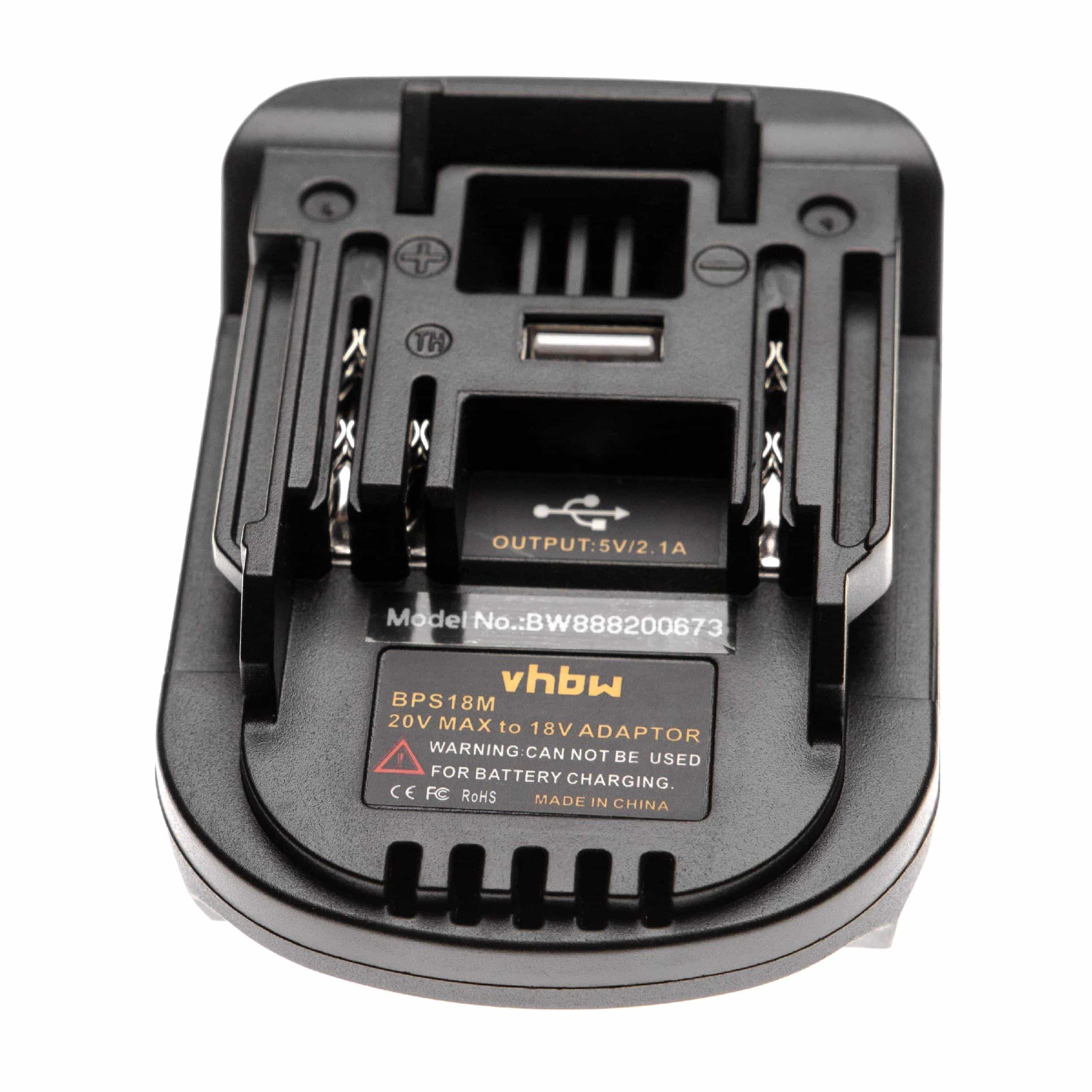 Adaptateur batteries Li-ion 20 V vers 18 V compatible avec Makita pour outils électriques Stanley, Black & Dec