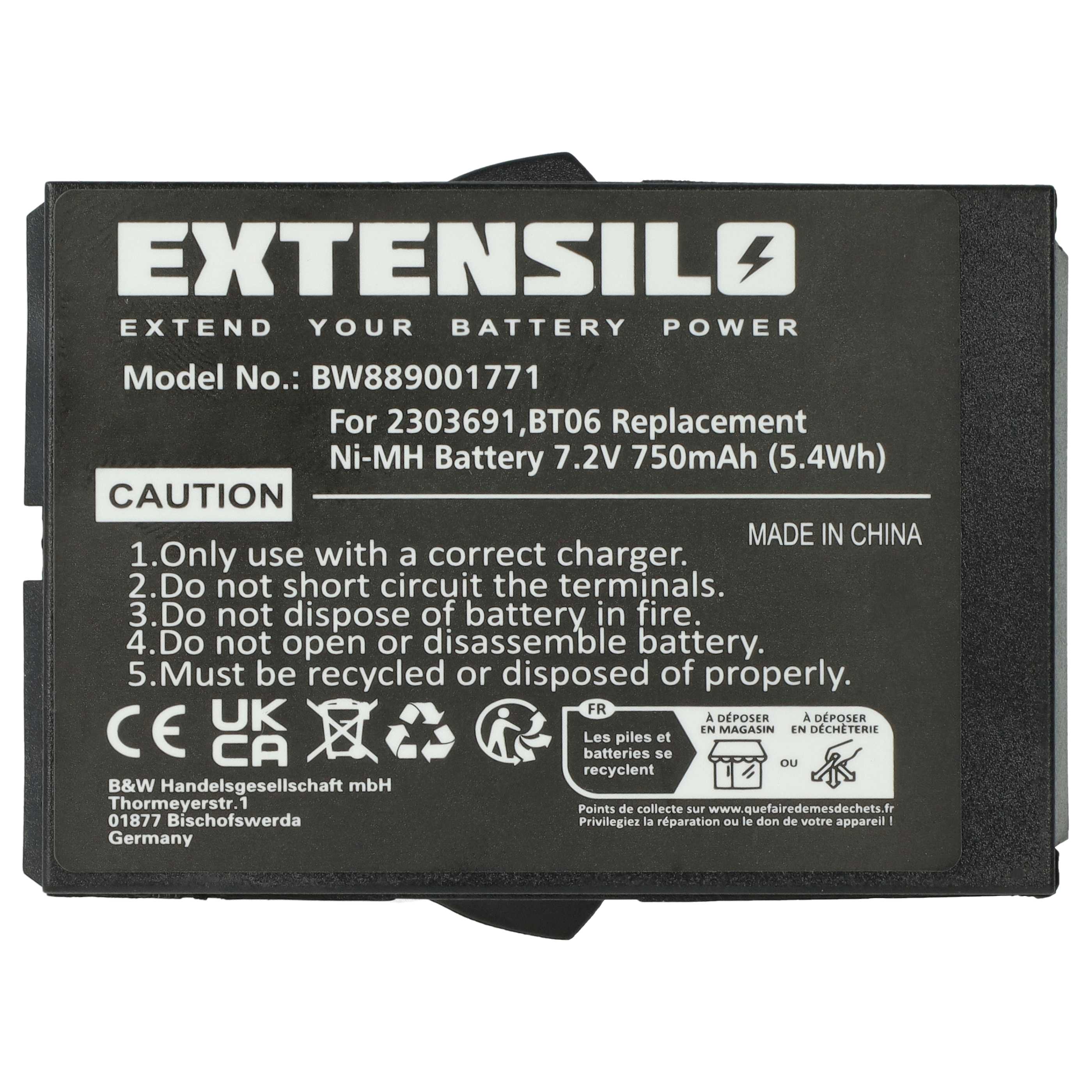 Akku (2 Stück) als Ersatz für Danfoss 2303691, BT06 Steuerung - 750mAh 7,2V NiMH