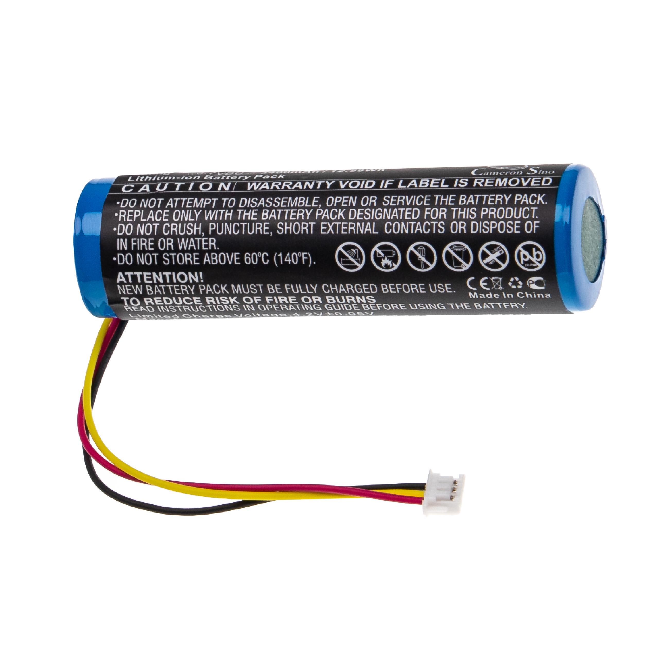 Batterie remplace AKAI 1ABTUR18650ZY01, NB2537-R0 pour instrument à vent - 3400mAh 3,7V Li-ion