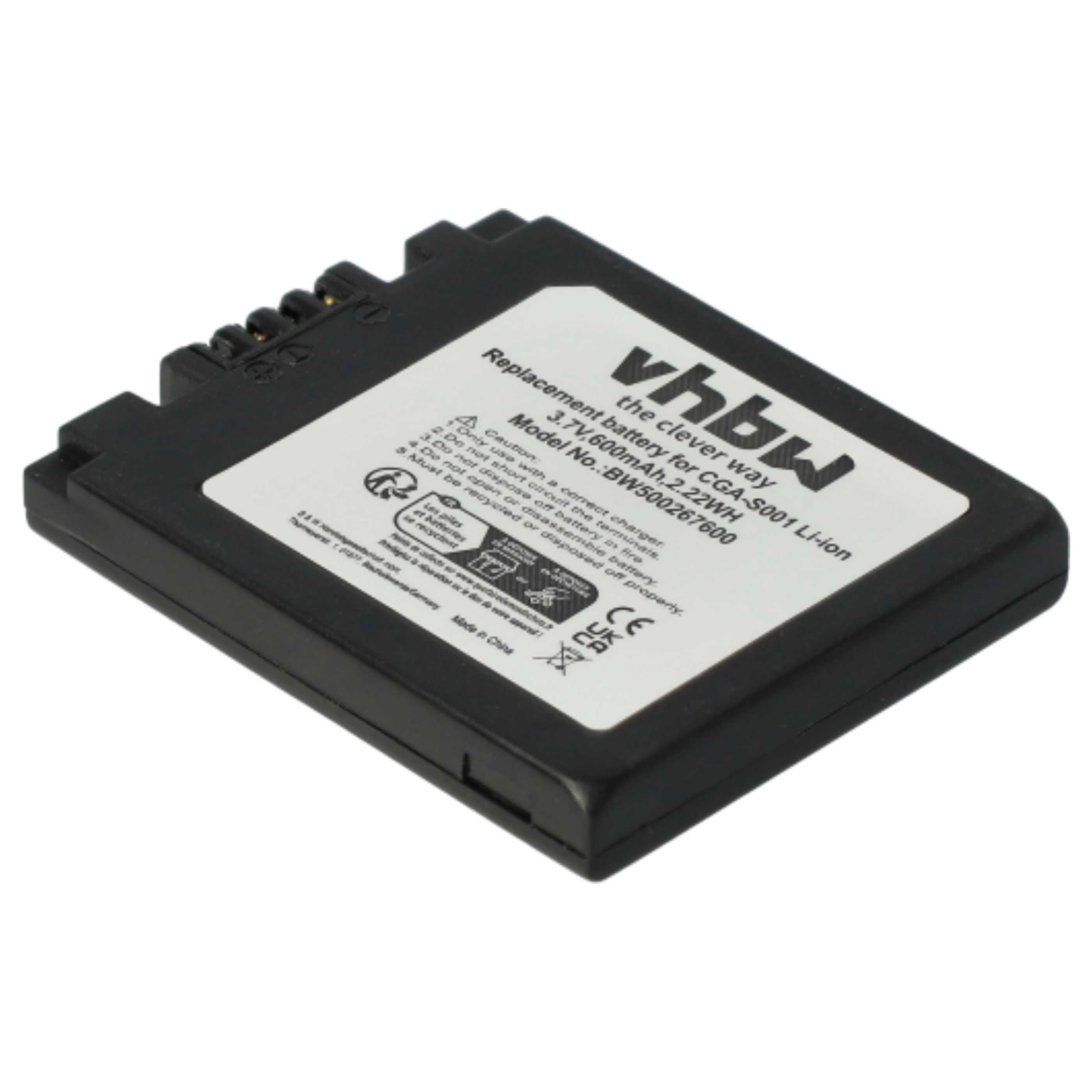 3x Battery replaces Leica BP-DC2 - 500mAh, 3.6V, Li-Ion