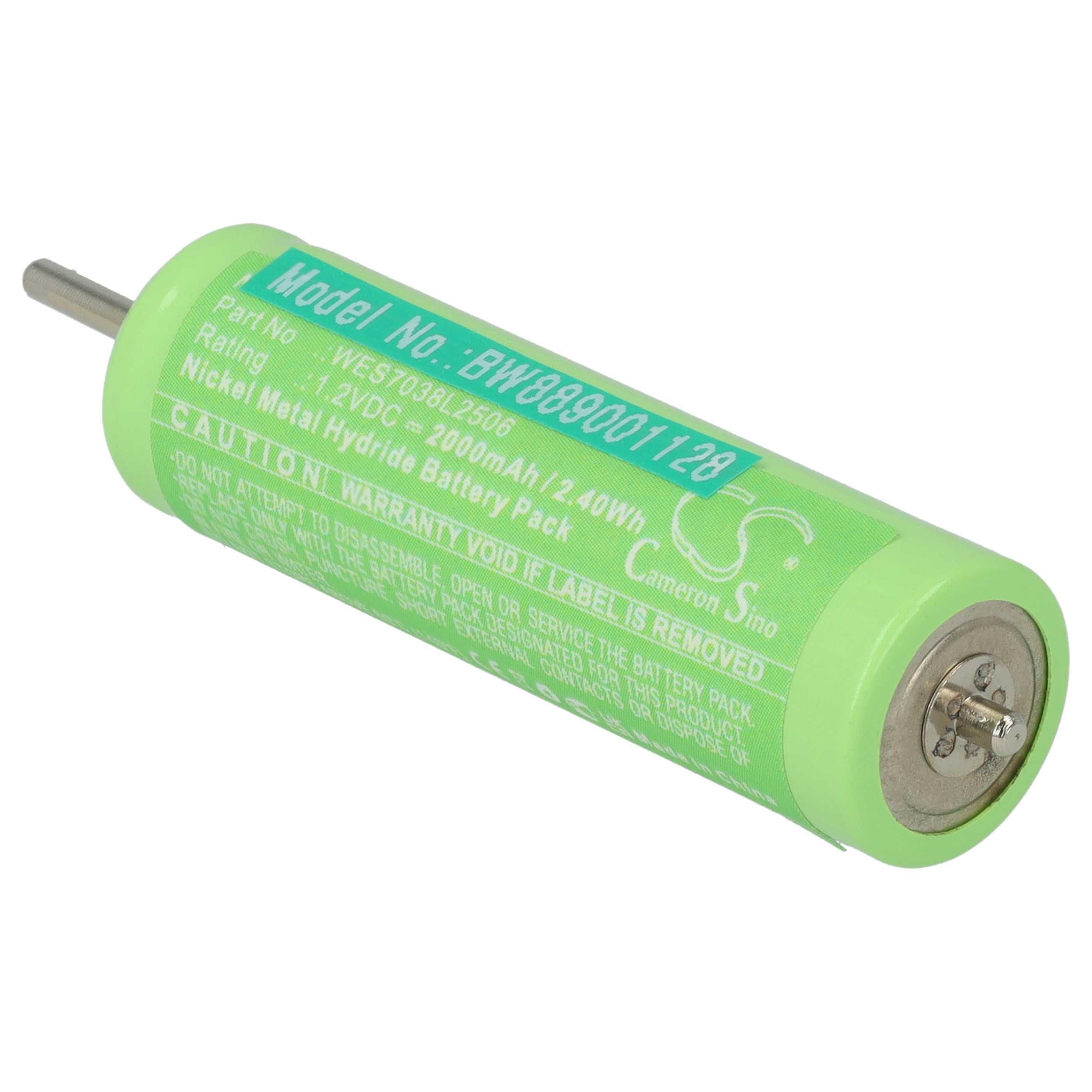Electric Razor 2x Battery Replacement for Panasonic WERGB80L2508, WES7038L2506 - 2000 mAh 1.2 V NiMH