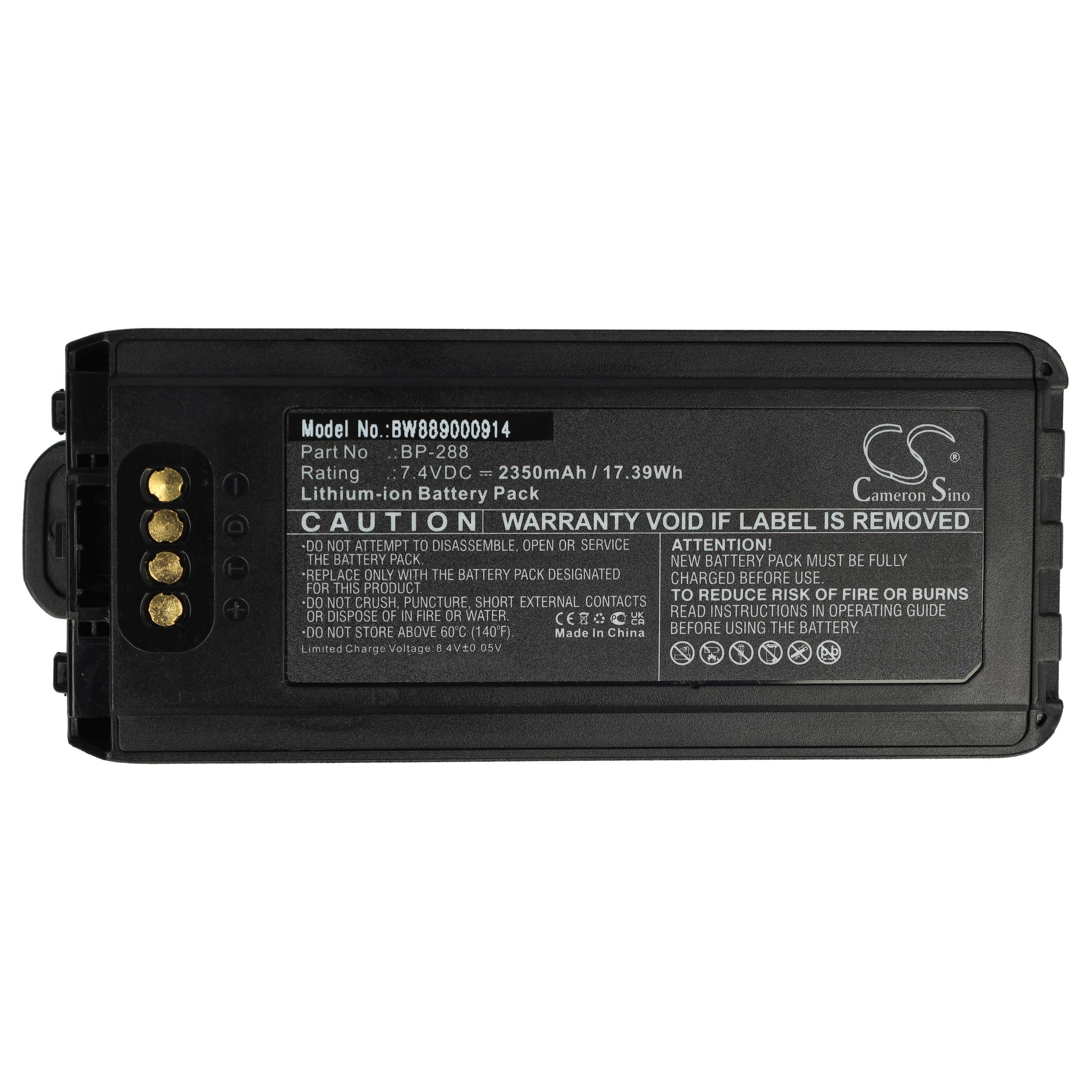 Radio 2x Battery replaces Icom BP-288 - 2350 mAh 7.4 V Li-Ion