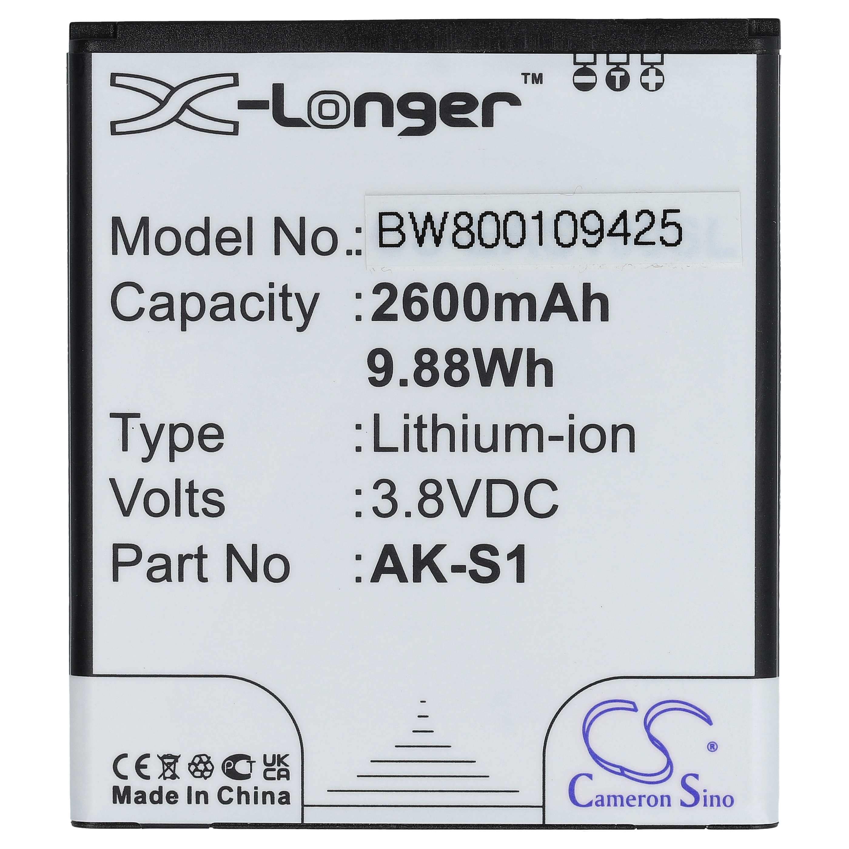Akumulator do telefonu smartfona zamiennik Emporia AK-S1(V1.0), AK-S1 - 2600 mAh 3,8 V Li-Ion
