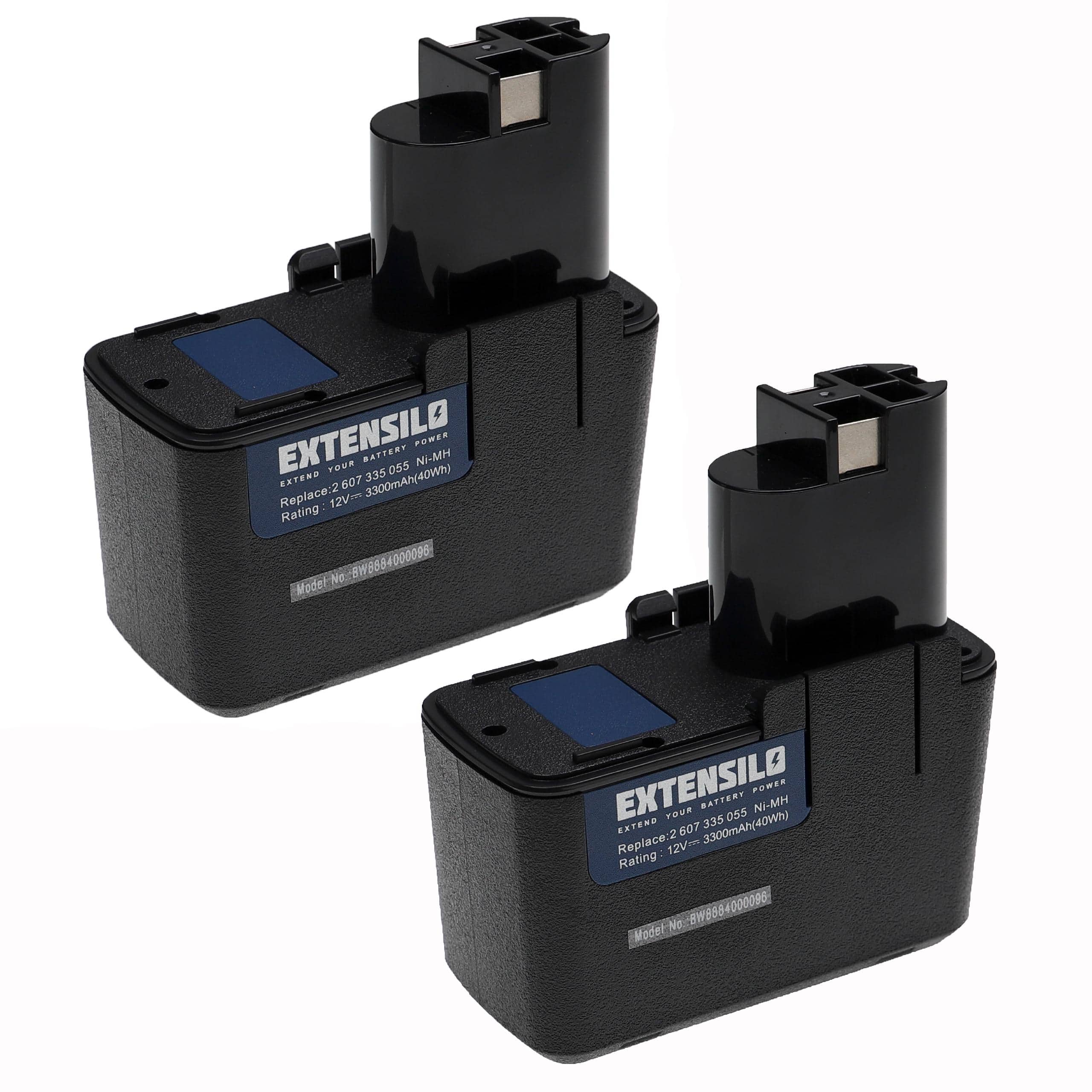 2x Battery replaces Bosch 2 607 335 055, 2 607 335 054 Electric Power Tool - 3300 mAh, 12 V, NiMH