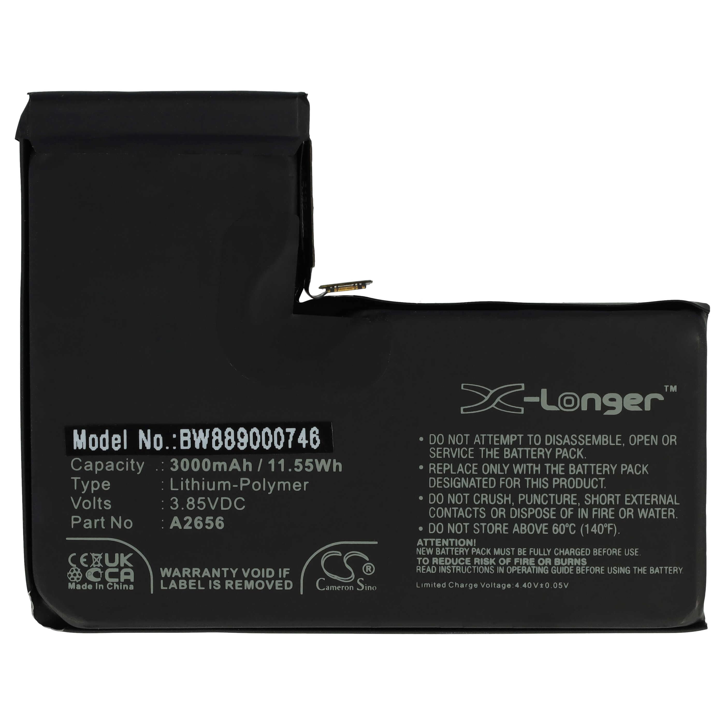 Akumulator Bateria do smartfona komórki zam. Apple A2656 - 3000mAh, 3,85V, LiPo