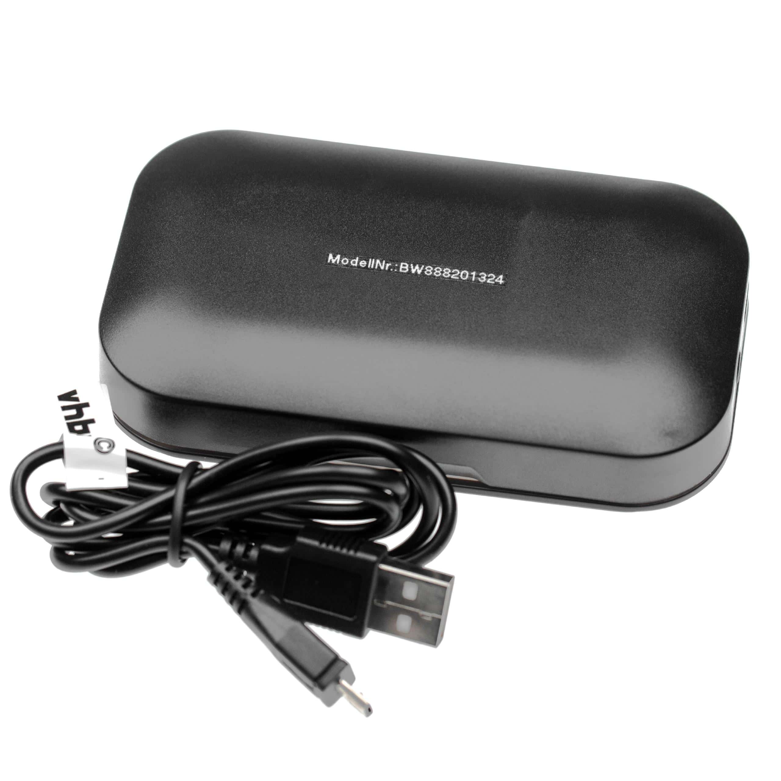 vhbw Ladebox passend für Plantronics Voyager Legend Headset - Inkl. USB-Ladekabel Schwarz