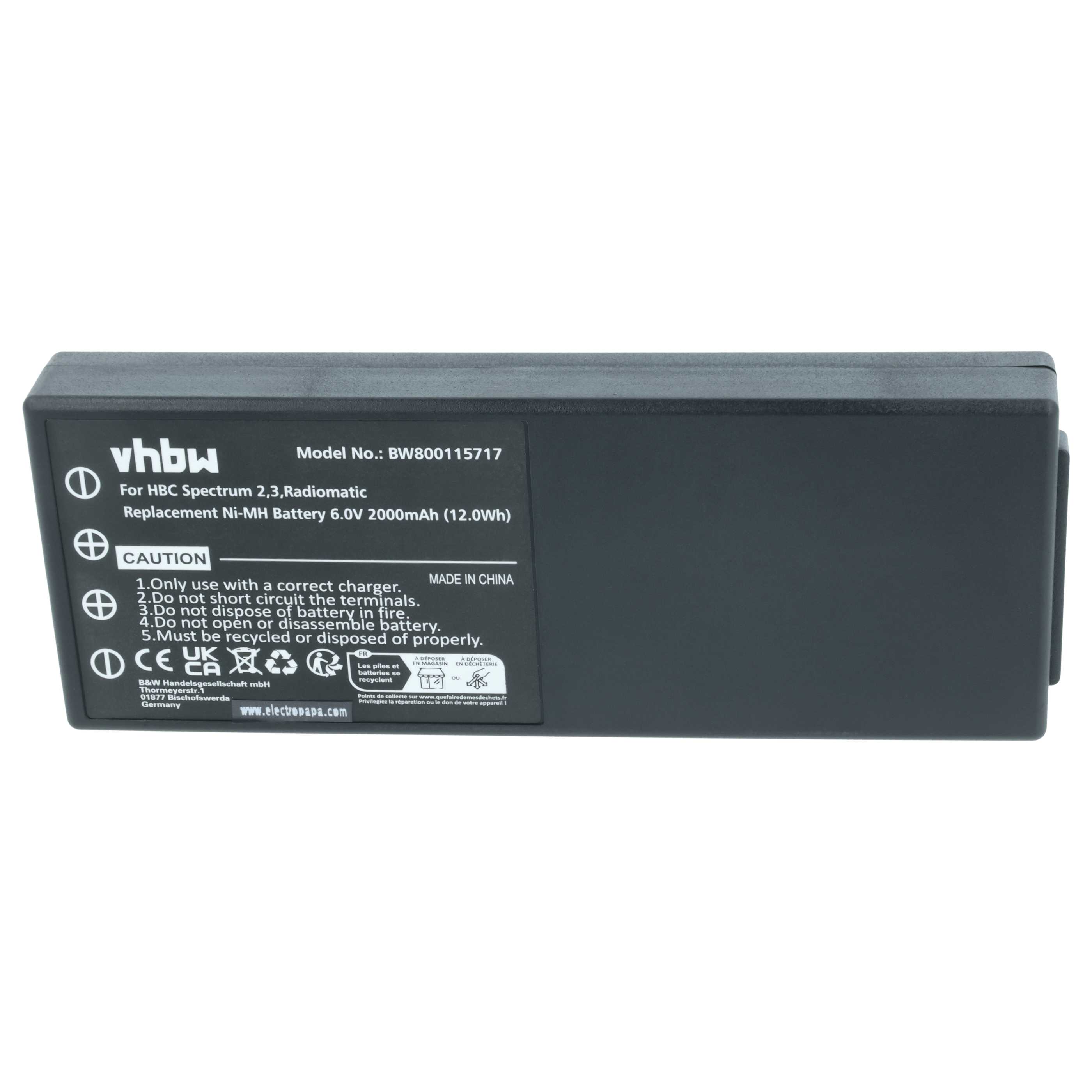 Akku als Ersatz für HBC 005-01-00466, BA210040 (FuB 10AA), BA213020, BA210 Steuerung - 2000mAh 6V NiMH