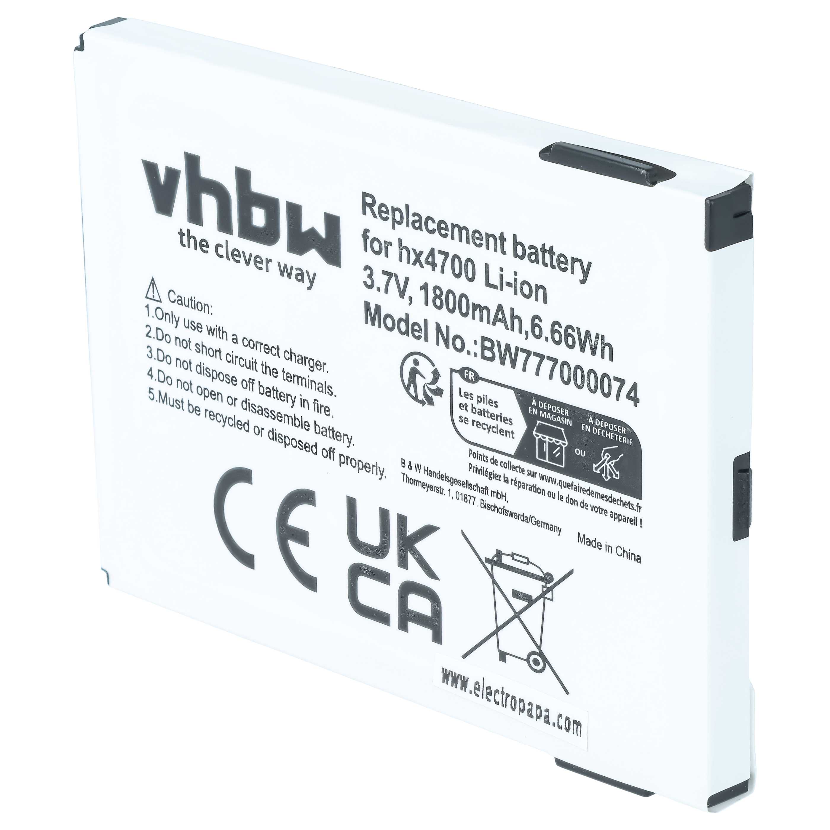 Akumulator do telefonu smartfona zamiennik HP 359113-001, 359498-001, 290483-B21 - 1800 mAh 3,7 V Li-Ion