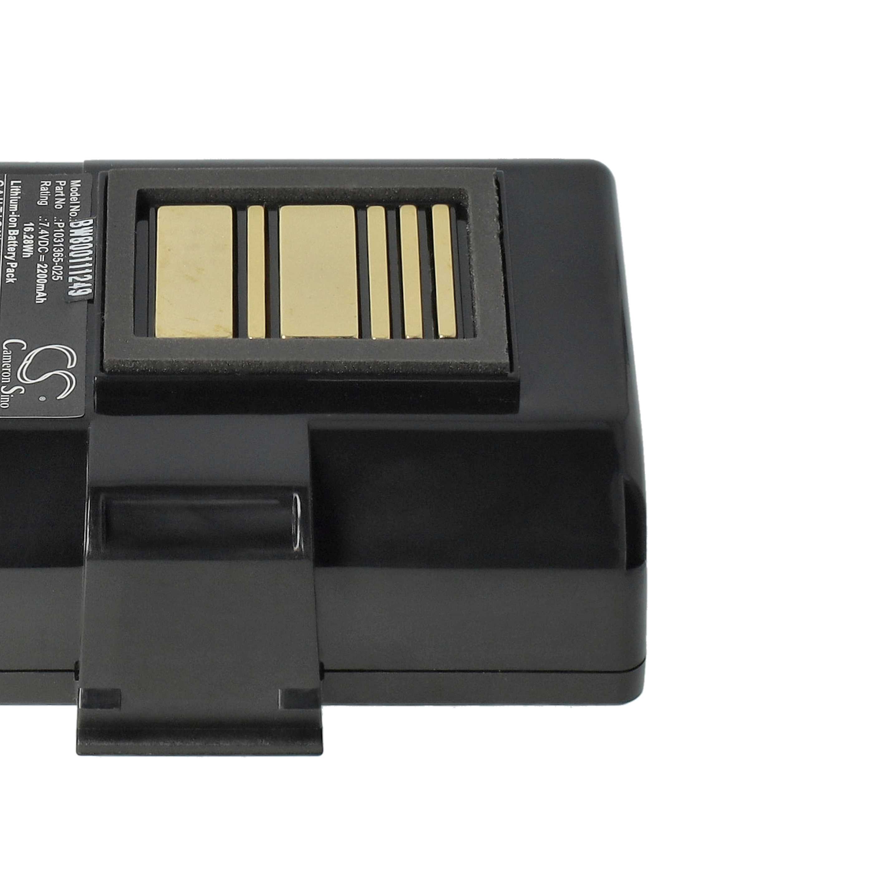 Printer 5x Battery replaces Zebra AT16004, BTRY-MPP-34MA1-01, BTRY-MPP-34MAHC1-01 - 2200 mAh 7.4 V Li-Ion