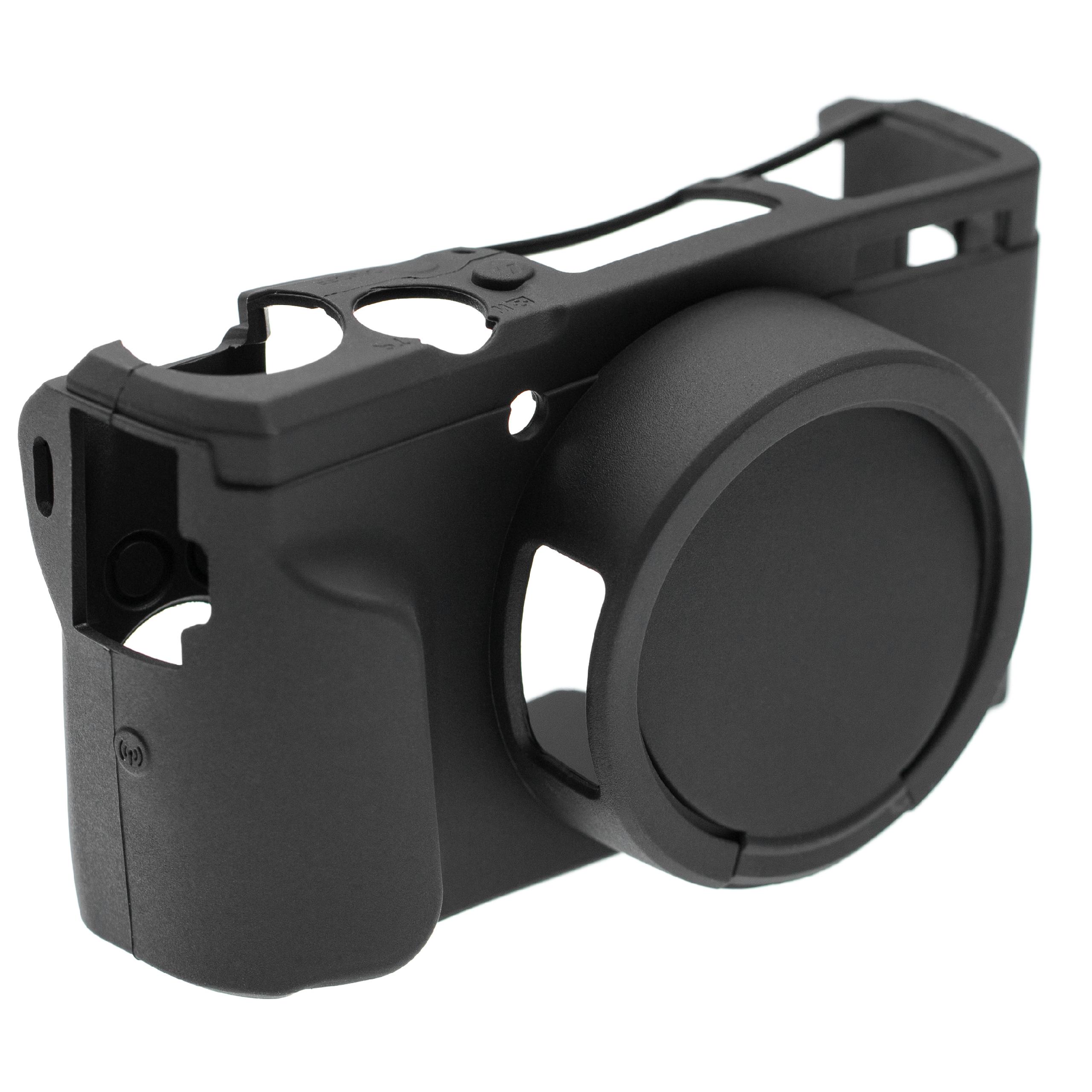Étui de protection pour appareils photo Canon PowerShot G5X Mark II - silicone, noir + housse pour objectif