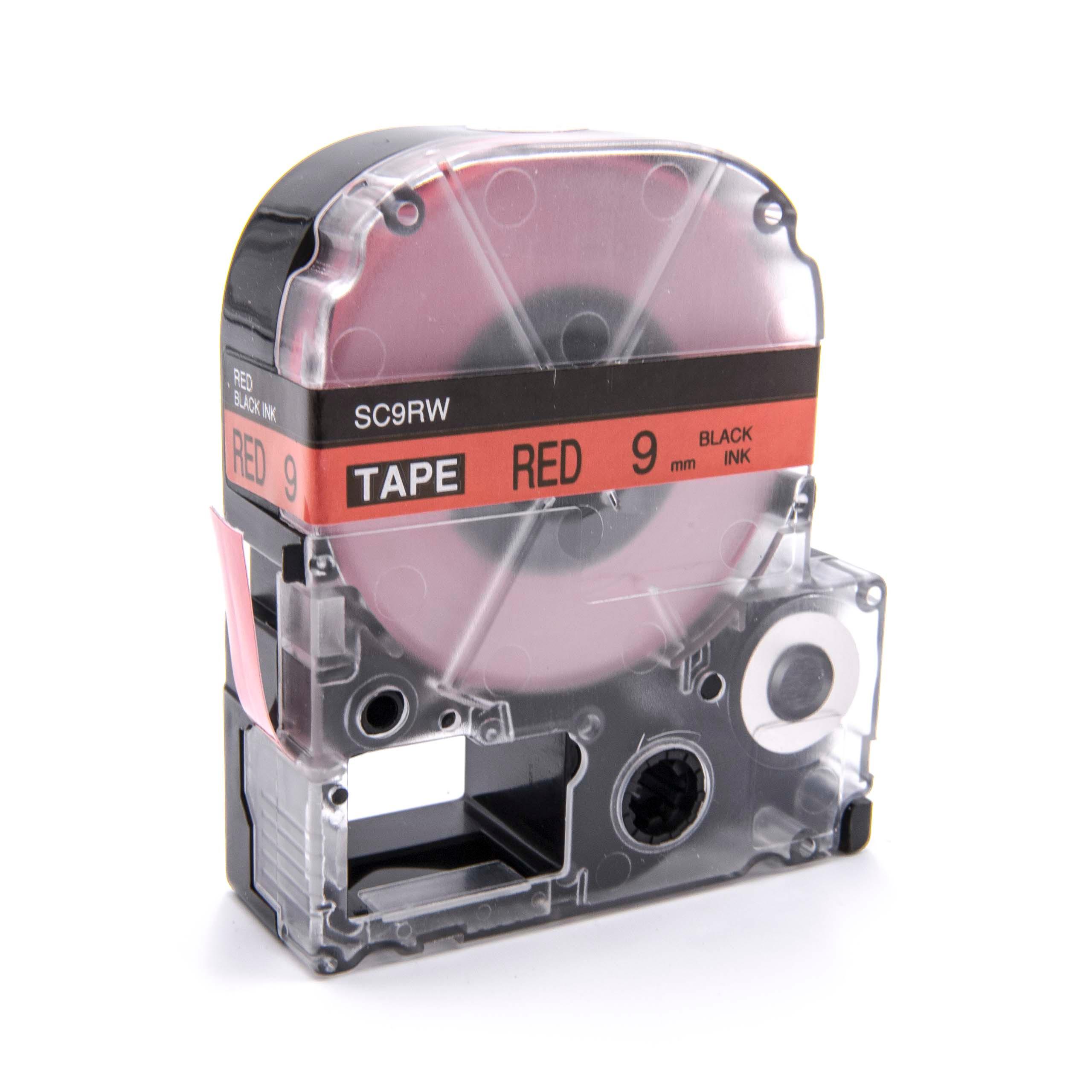 Cassetta nastro sostituisce Epson LC-3YRN per etichettatrice Epson 9mm nero su rosso
