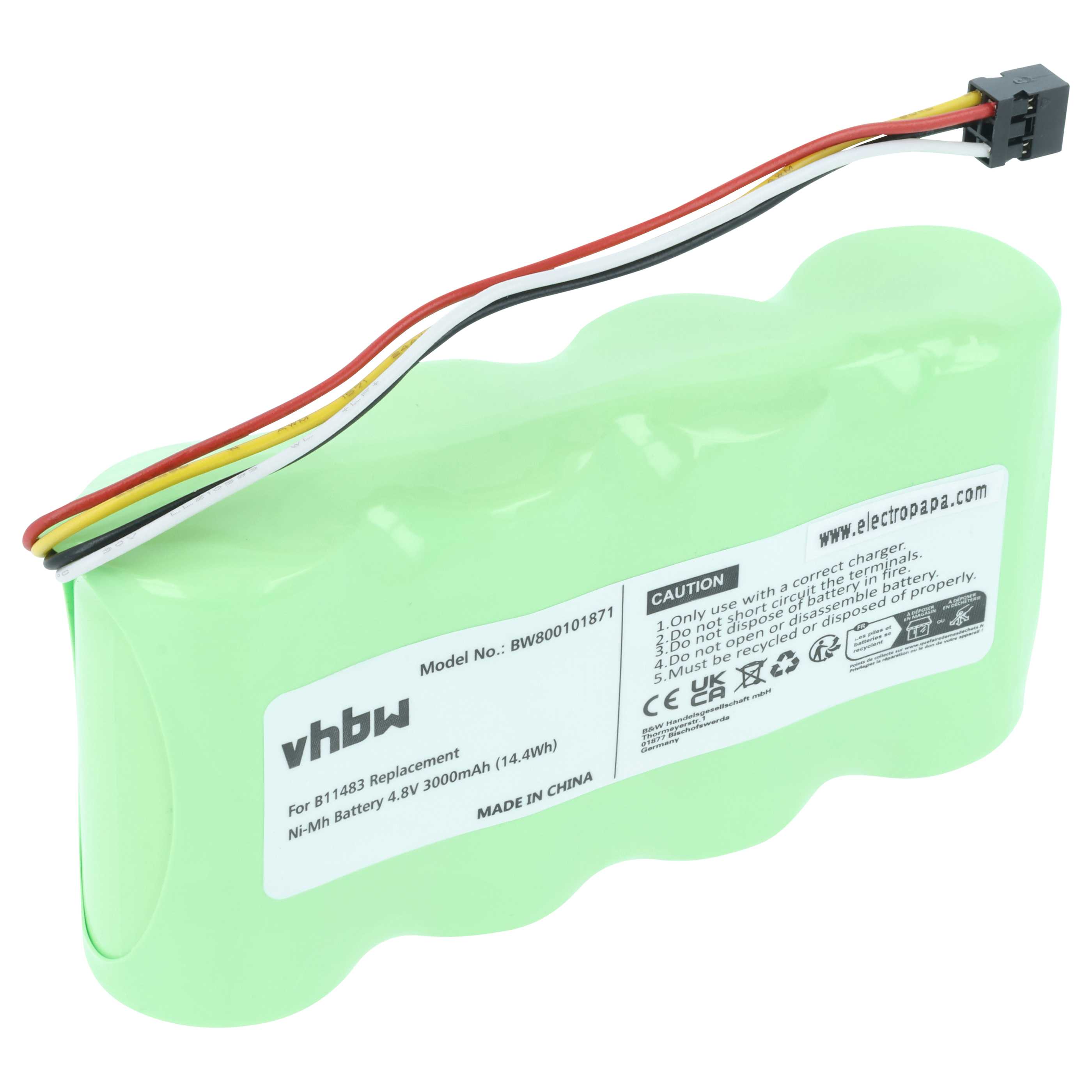 Messtechnik-Akku als Ersatz für Fluke BP120MH, B11483, BP120 für Fluke - 3000mAh 4,8V NiMH